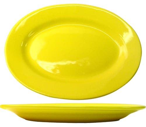 International Tableware CA-12-Y Cancun™ Stoneware Yellow WR Platter 10-3/8" x 7-1/4"