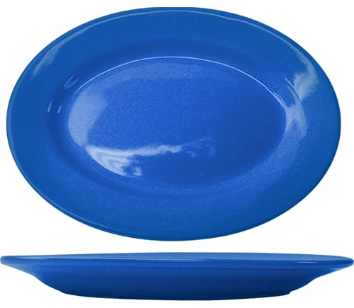 International Tableware CA-14-LB Cancun™ Stoneware Lt Blue WR Platter 12-1/2"