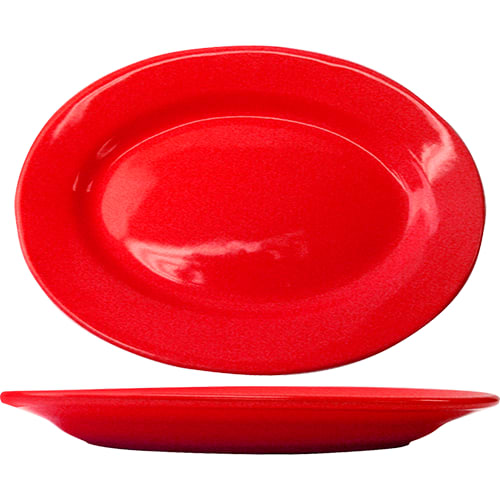 International Tableware CA-51-CR Cancun™ Stoneware Crimson Red WR Platter 15-1/2"