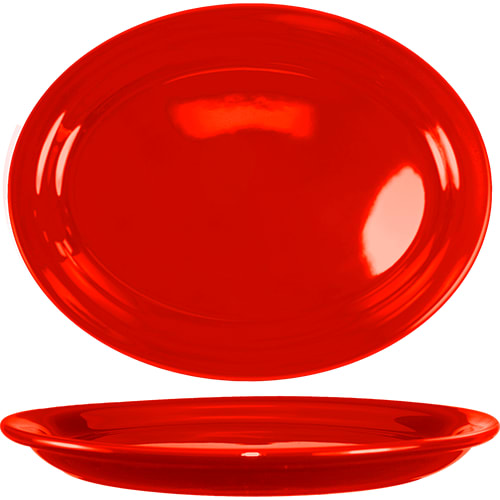 International Tableware CAN-13-CR Cancun™ Stoneware Crimson Red NR Platter 11-1/2"