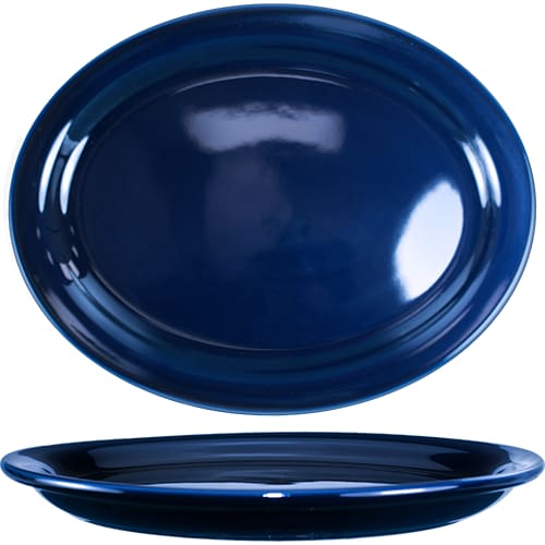 International Tableware CAN-14-CB Cancun™ Stoneware Cobalt Blue NR Platter 13-1/4"