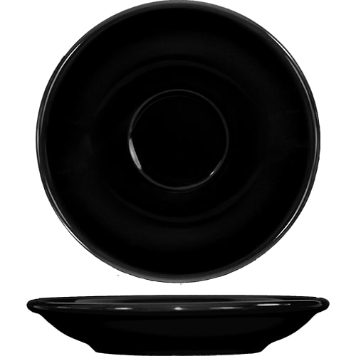 International Tableware CA-36-B Cancun™ Stoneware Black A.D. Saucer 5-1/8"