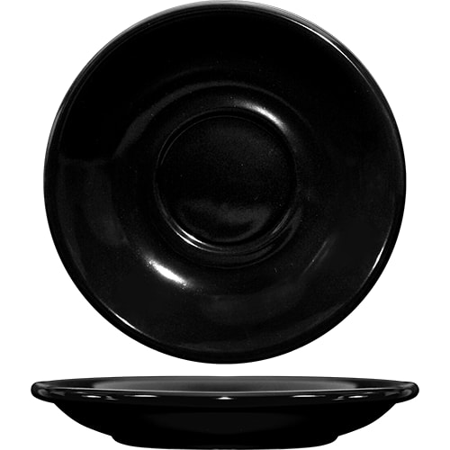 International Tableware CA-2-B Cancun™ Stoneware Black Saucer 6"
