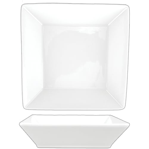 International Tableware SP-66 Slope™ Porcelain BW Square Bowl (16oz)