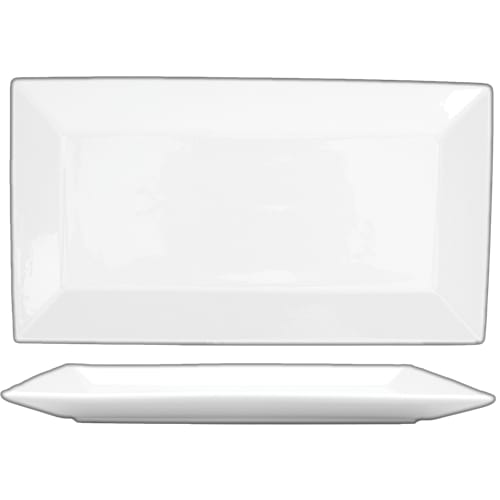 International Tableware SP-50 Slope™ Porcelain BW Platter 14-1/2" x 8-1/4"