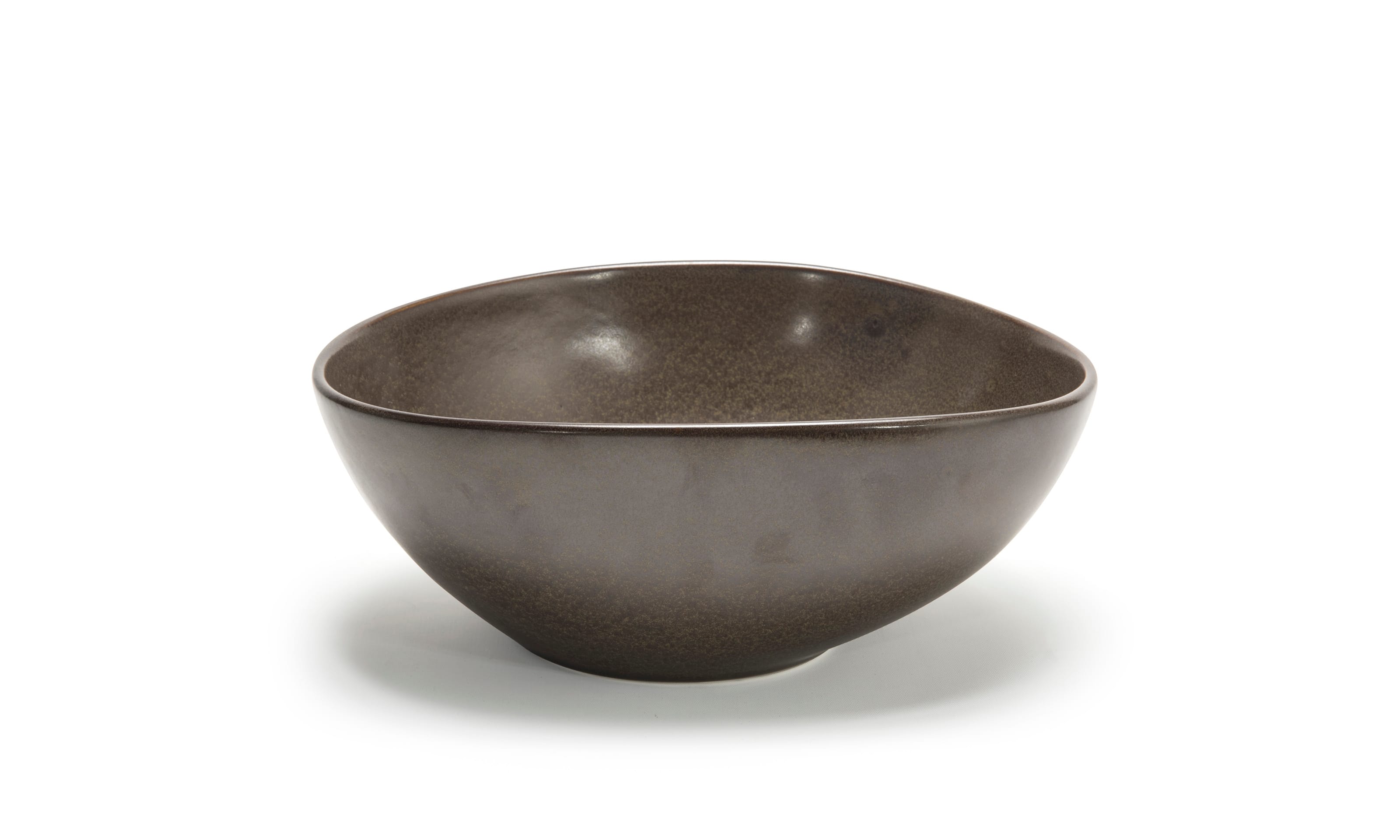 Front of the House BBO034ESP20 9.5" Oval Tall Kiln® Bowl, 60 oz, Mocha, 2/Case