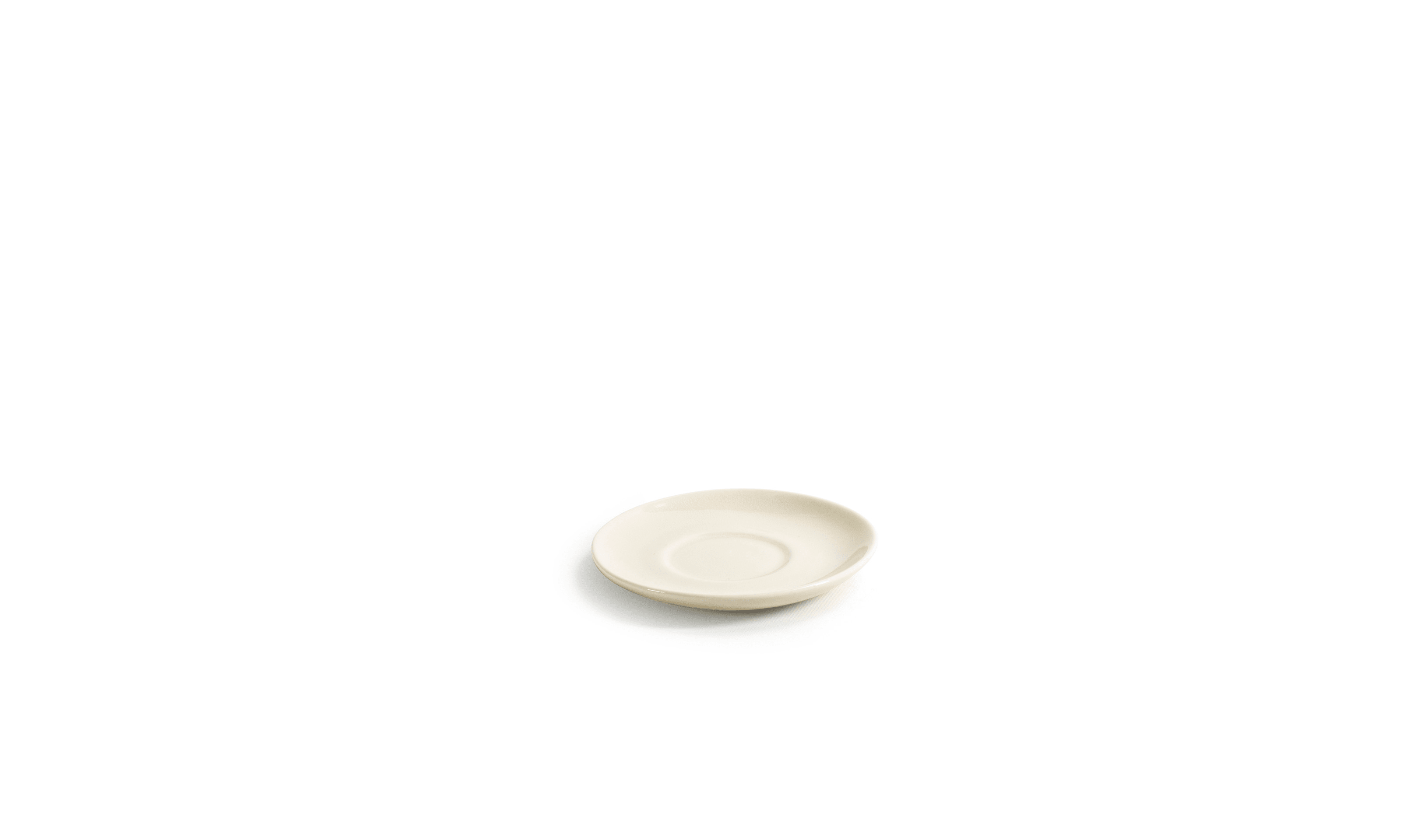 Front of the House DCS059BEP23 4.75" Round Kiln® Saucer, Vanilla Bean, 12/Case