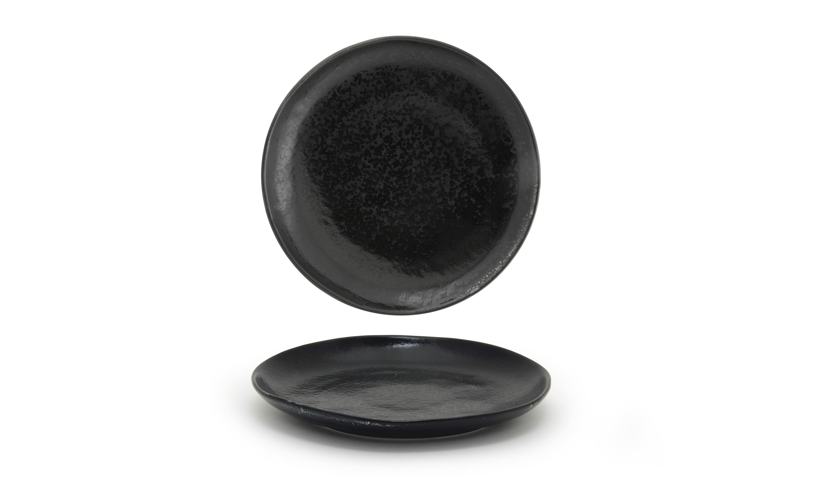Front of the House DDP061BKP22 10" Round Kiln® Plate, Pepper, 6/Case