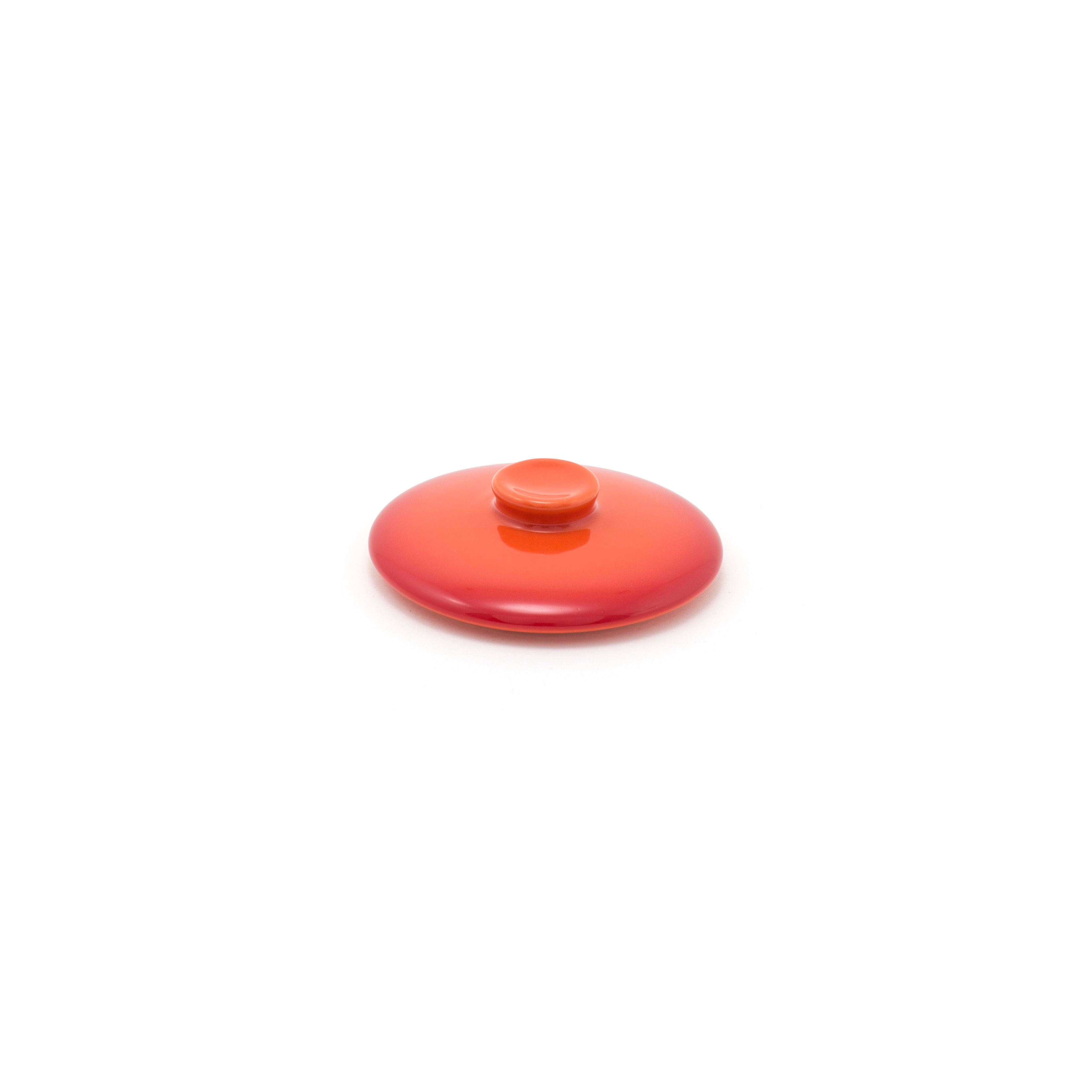 Front of the House DLI134ORC23 7 oz Round Kiln® Ovenware Lid, Blood Orange, 12/Case