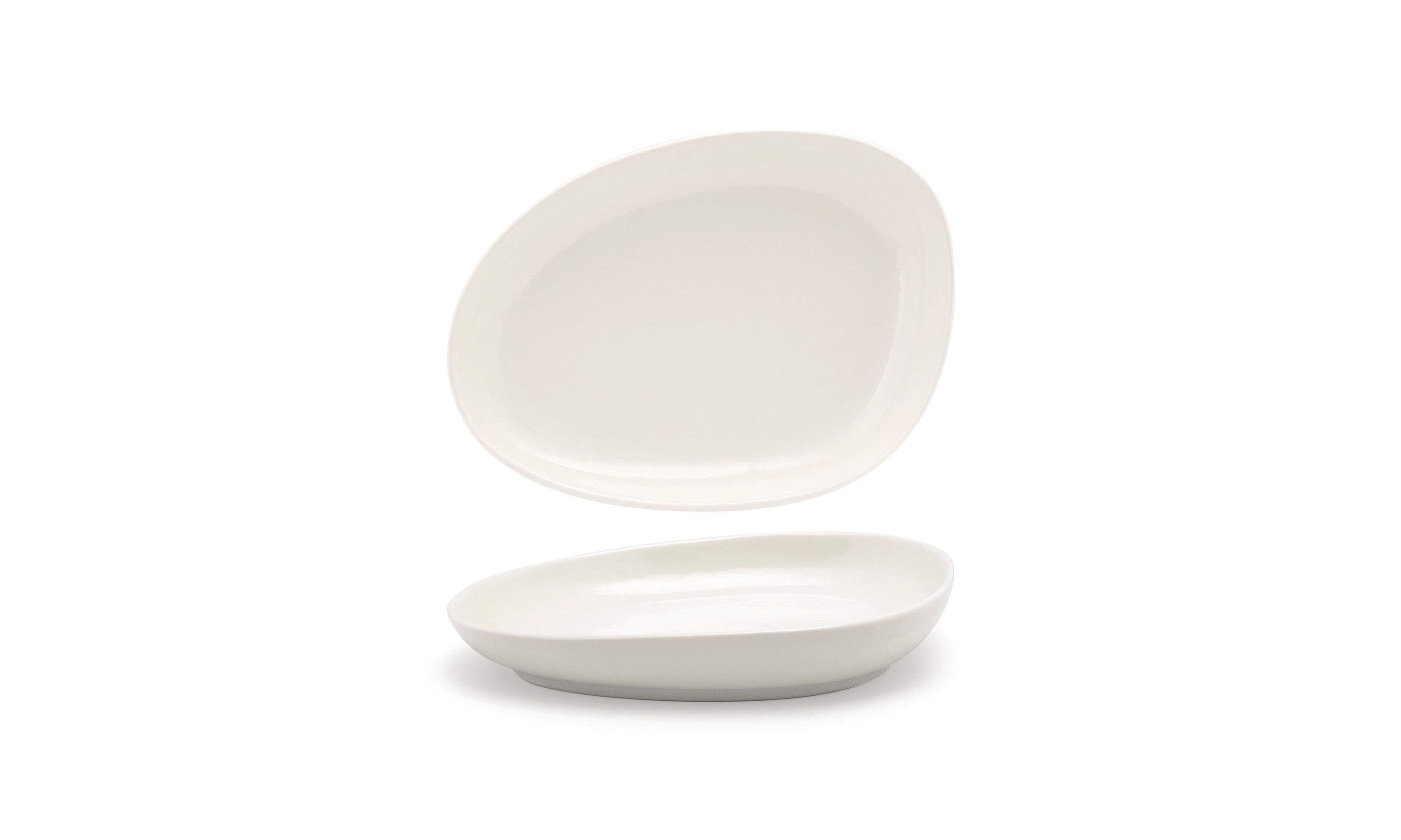 Front of the House DSP032BEP23 8" Oval Kiln® Plate, Vanilla Bean, 12/Case