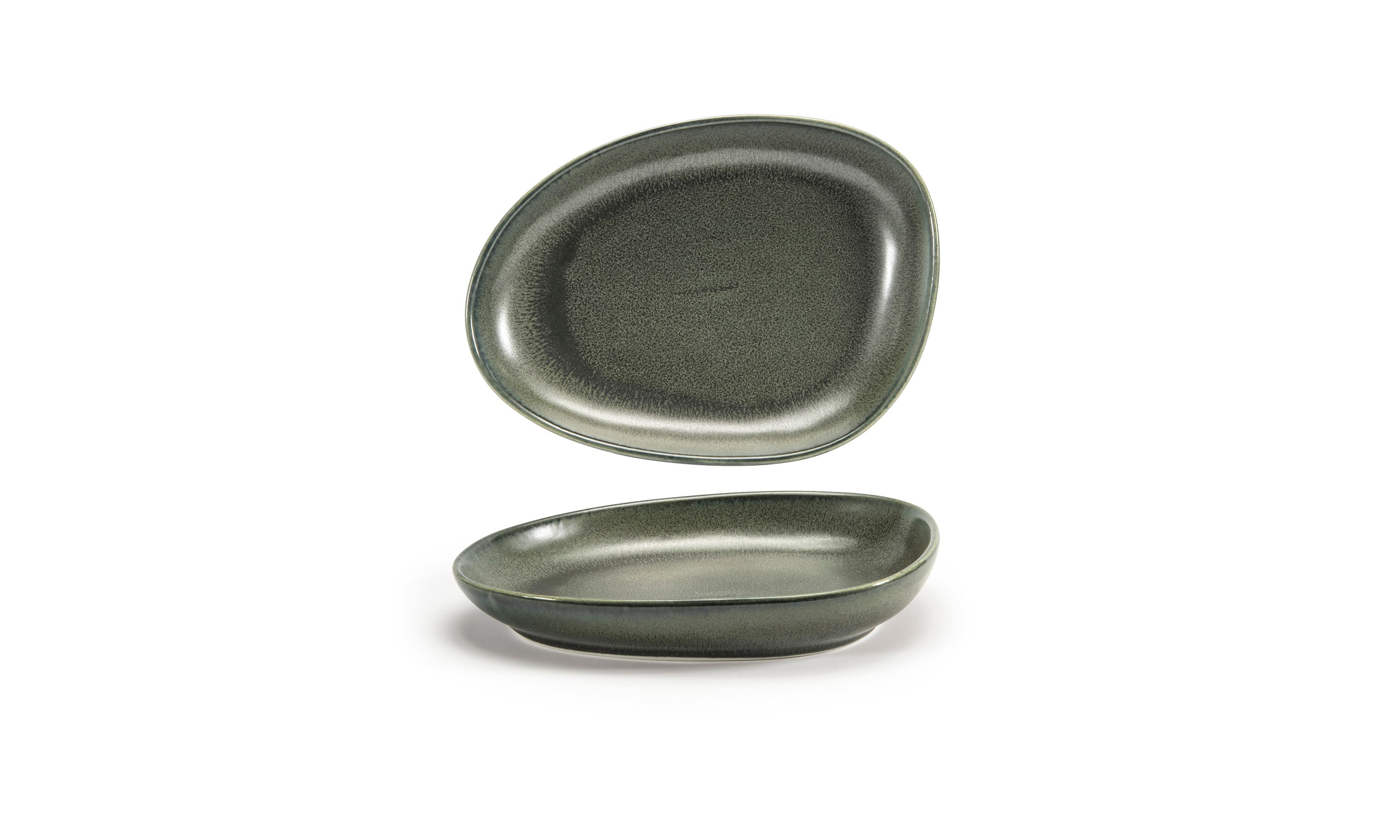 Front of the House DSP032DGP23 8" Oval Kiln® Plate, Sage, 12/Case