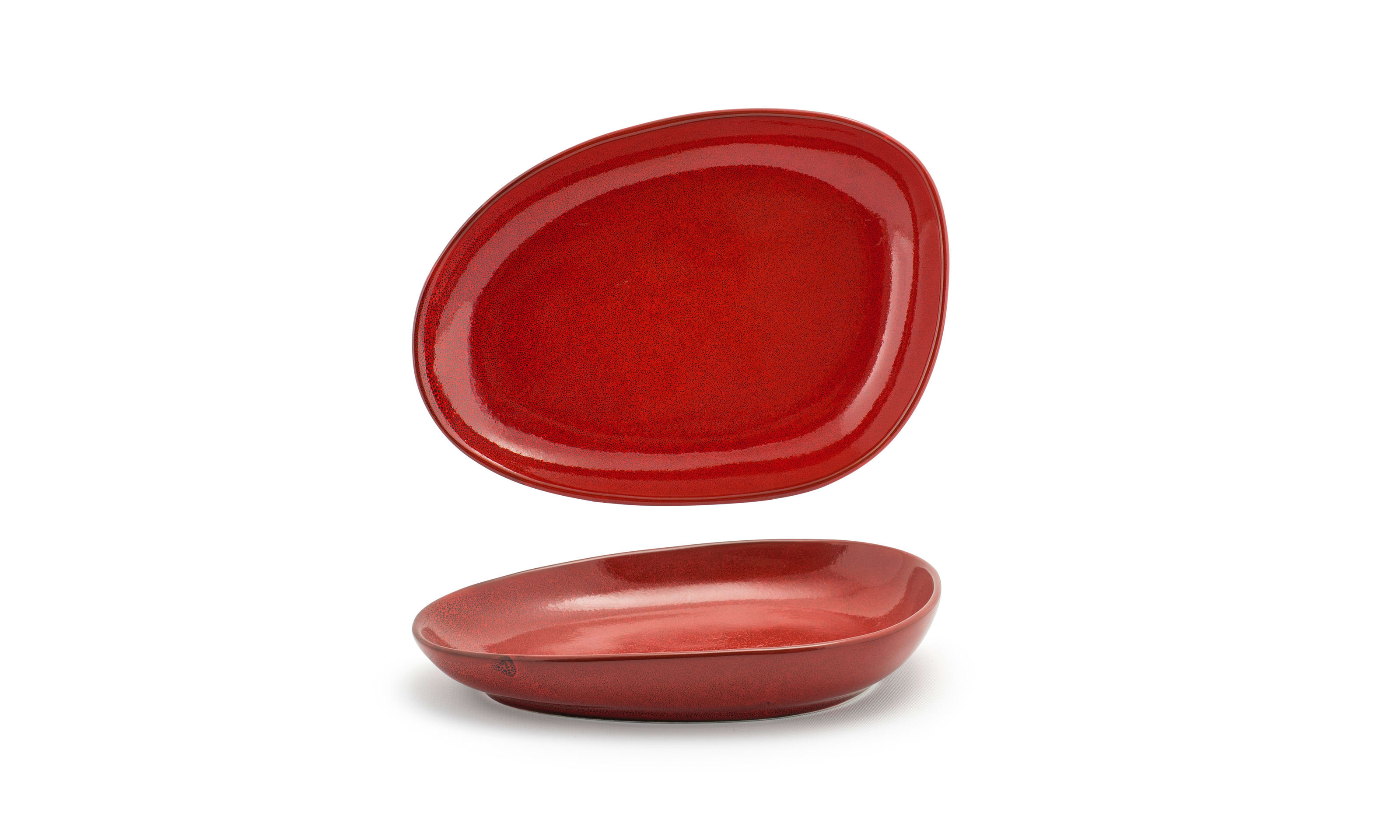Front of the House DSP032RDP23 8" Oval Kiln® Plate, Chili, 12/Case