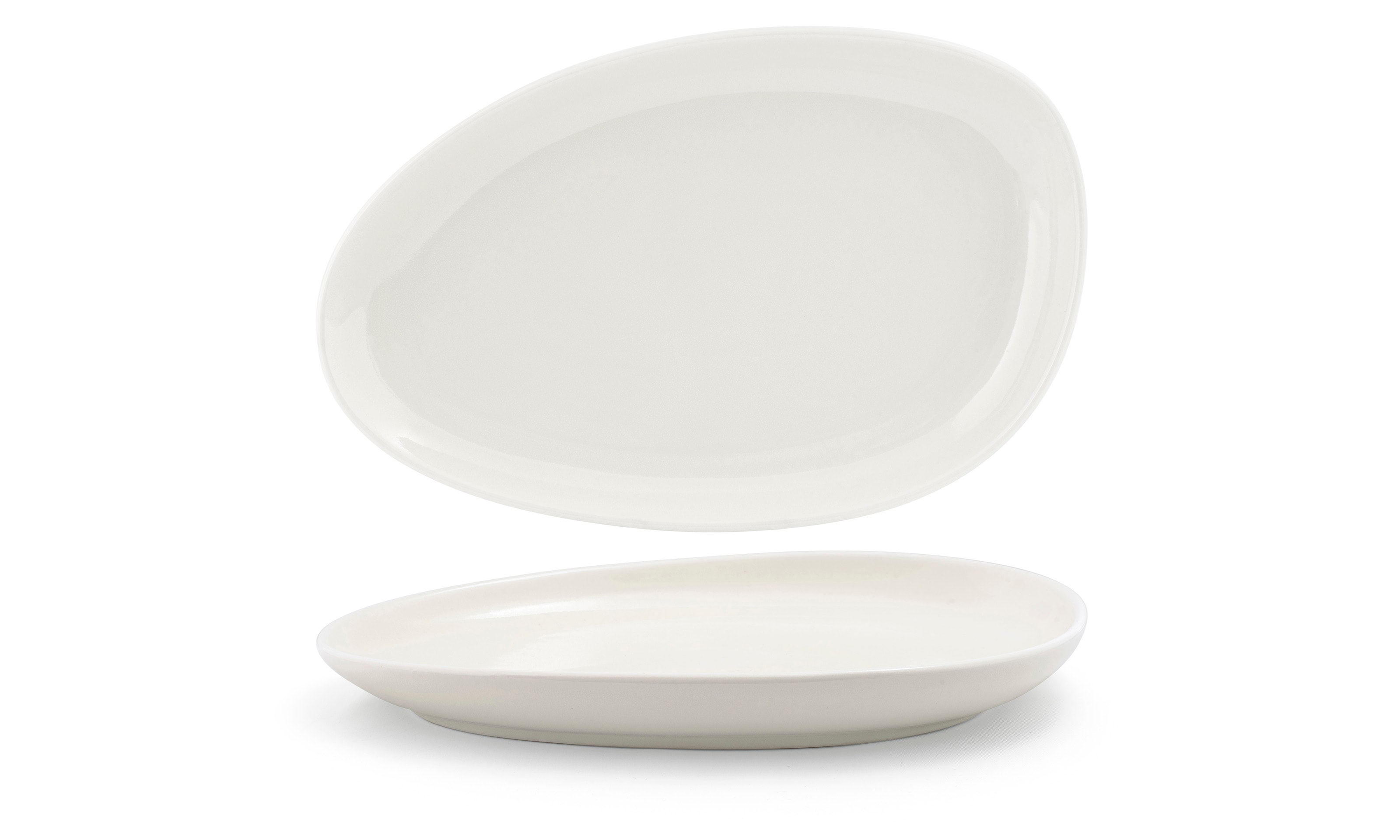 Front of the House SPT056BEP20 14" Oval Kiln® Platter, Vanilla Bean, 2/Case