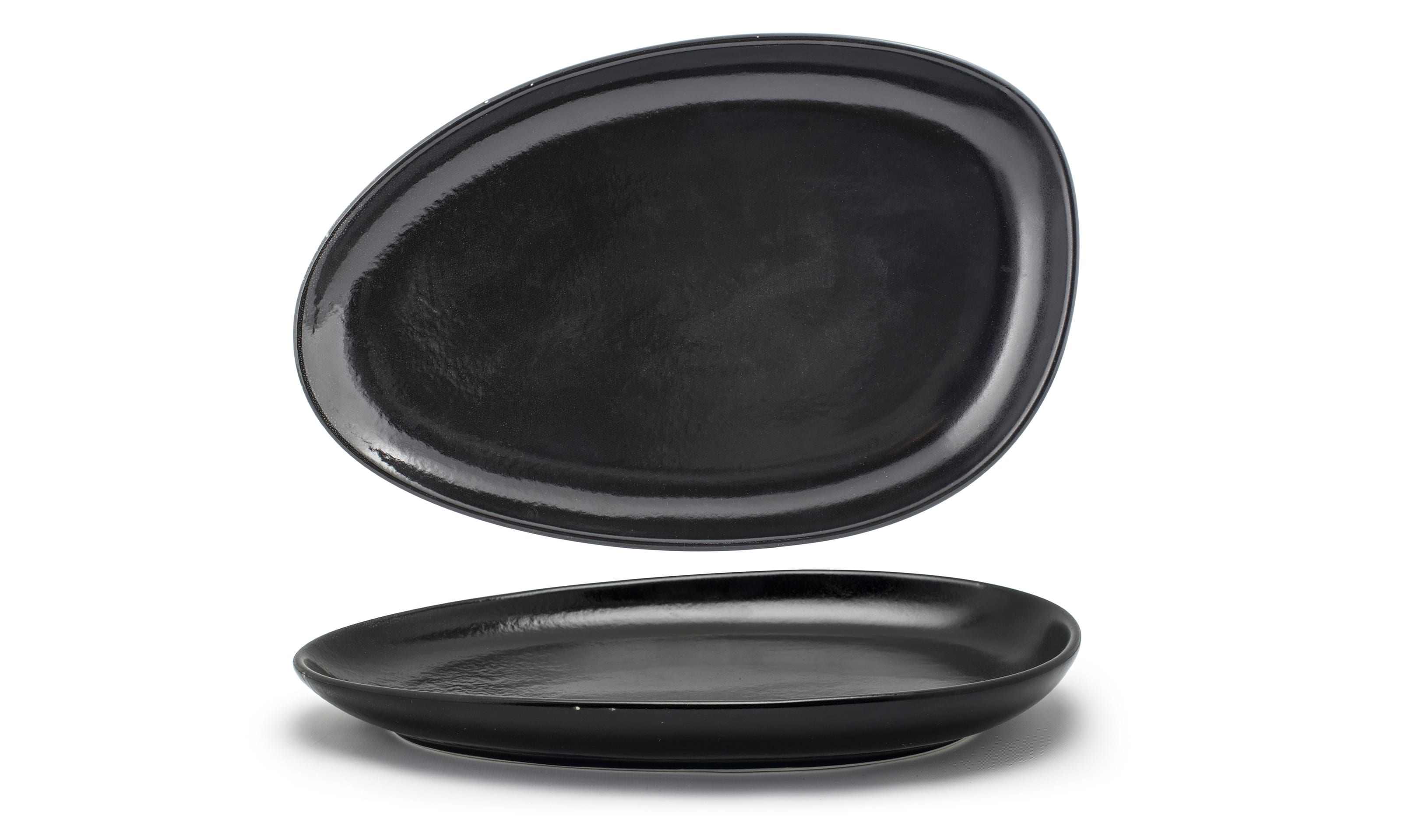 Front of the House SPT056BKP20 14" Oval Kiln® Platter, Pepper, 2/Case