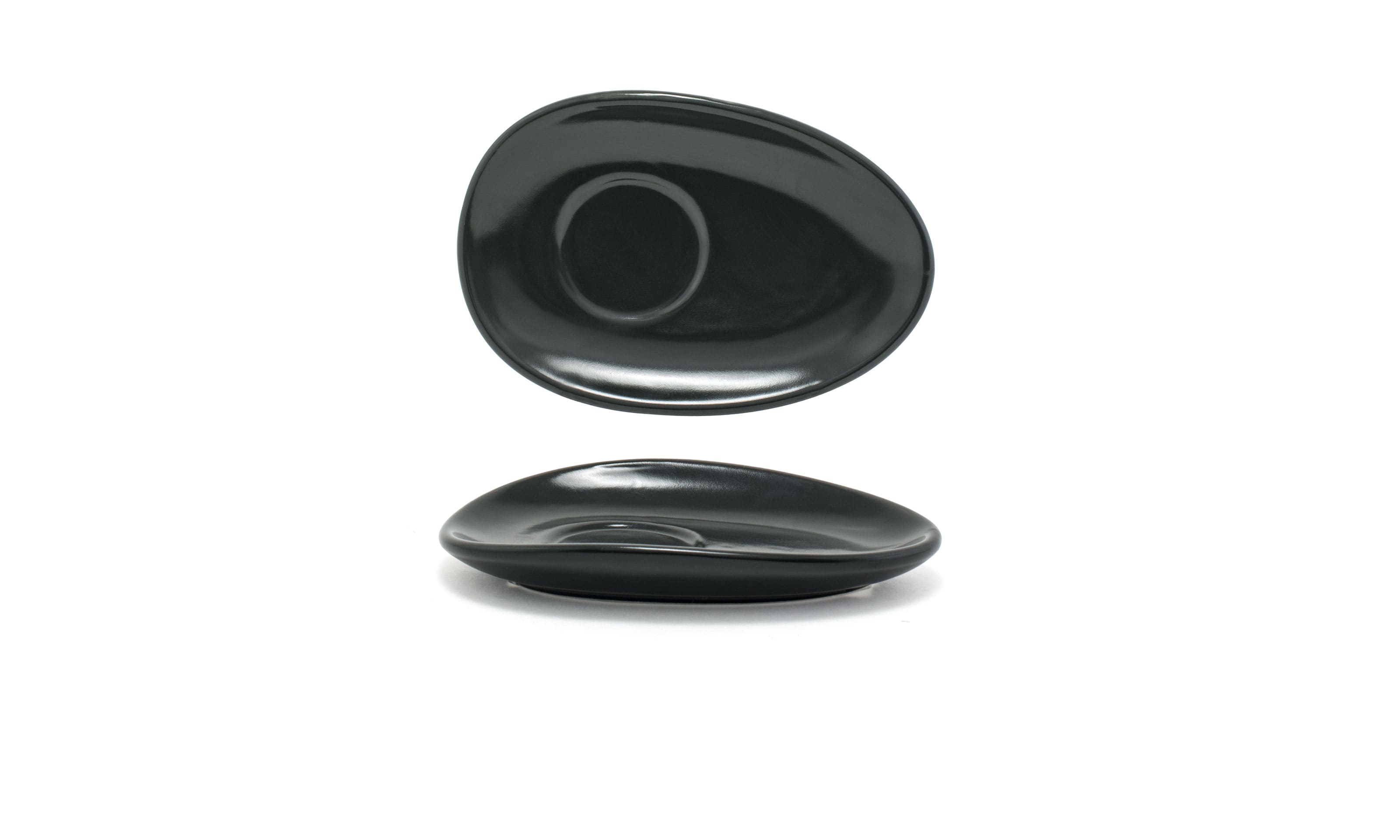 Front of the House DCS055BKP23 7" Oval Tides® Saucer, Mussel, 12/Case