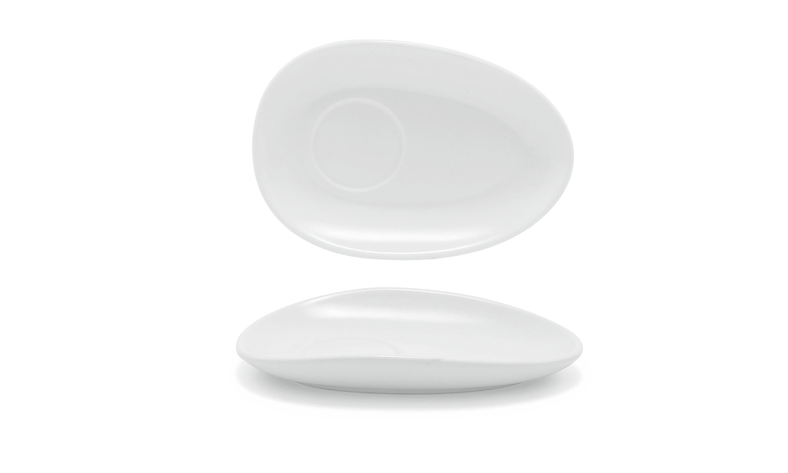 Front of the House DCS055WHP23 7" Oval Tides® Saucer, White, 12/Case