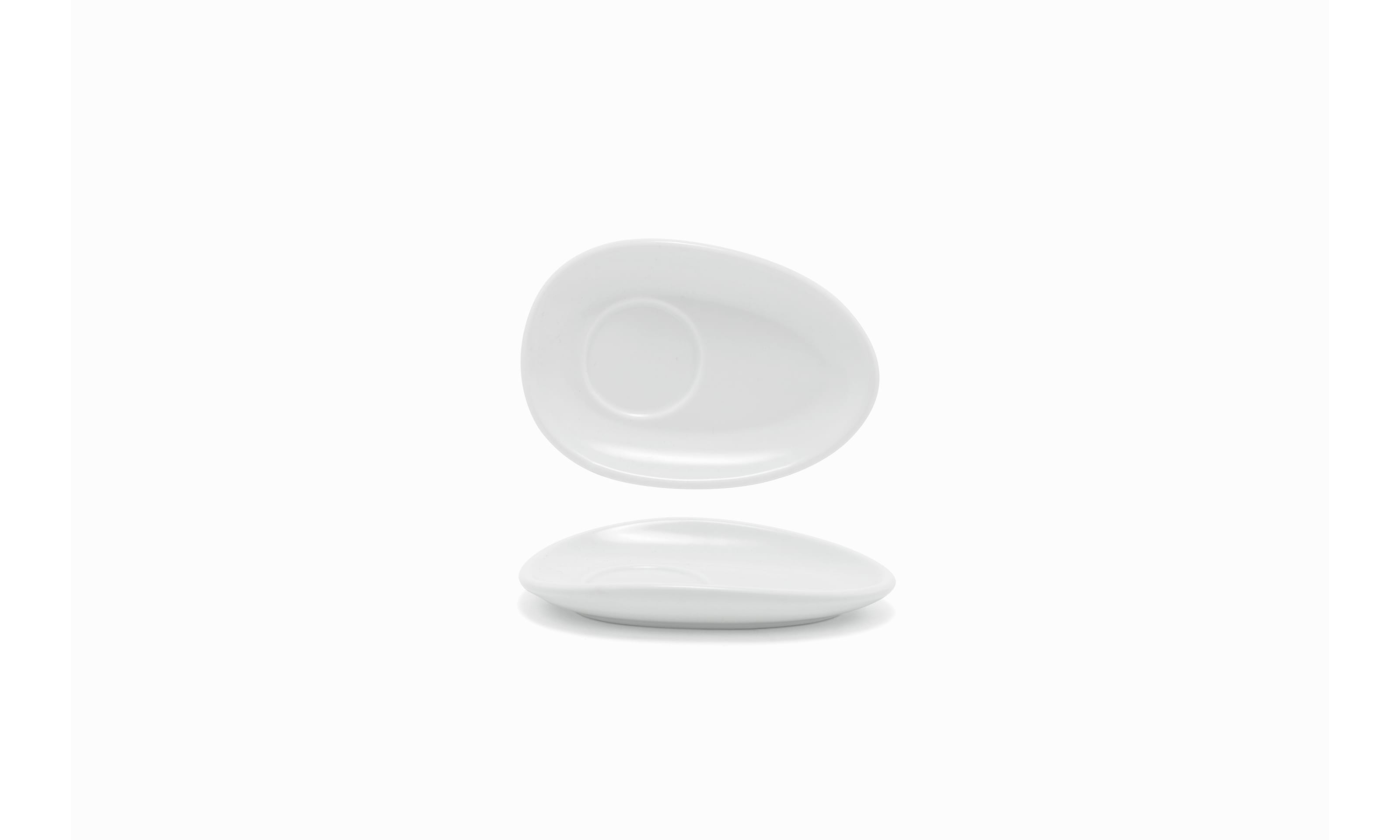 Front of the House DCS057WHP23 5" Oval Tides® Saucer, White, 12/Case