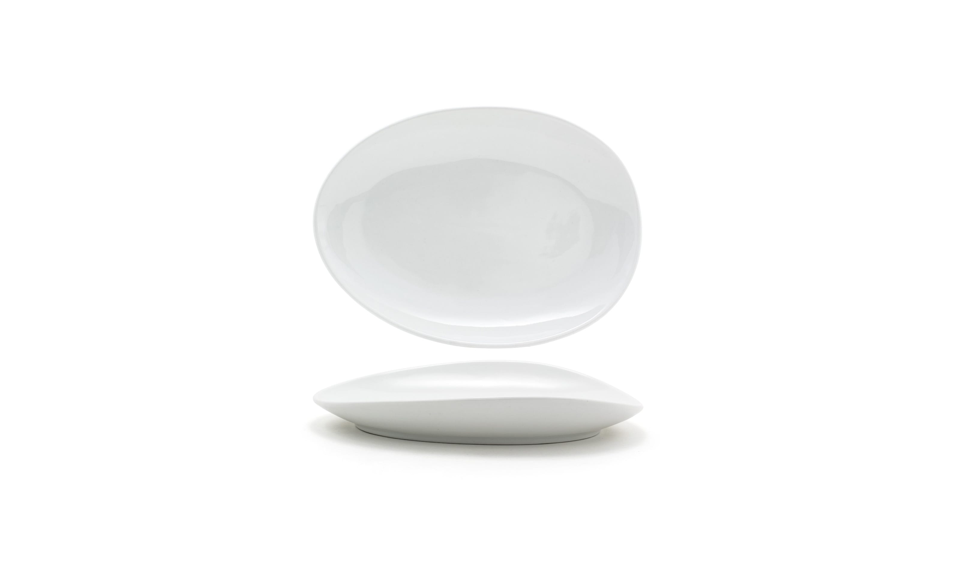 Front of the House DOS030WHP20 12" Oval Tides® Plate, White, 2/Case