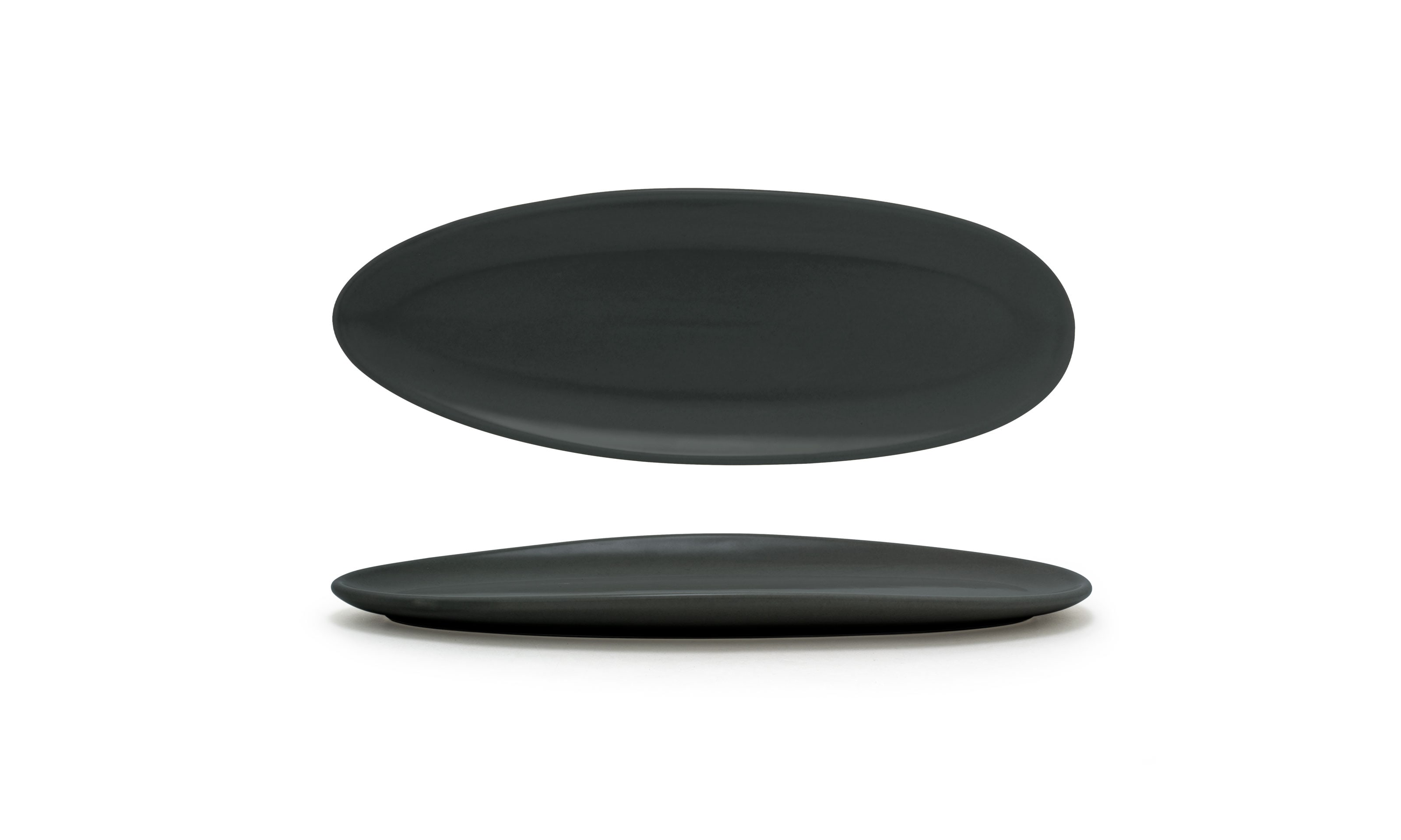 Front of the House DSU008BKP23 11.5" Slim Oval Tides® Plate, Mussel, 12/Case