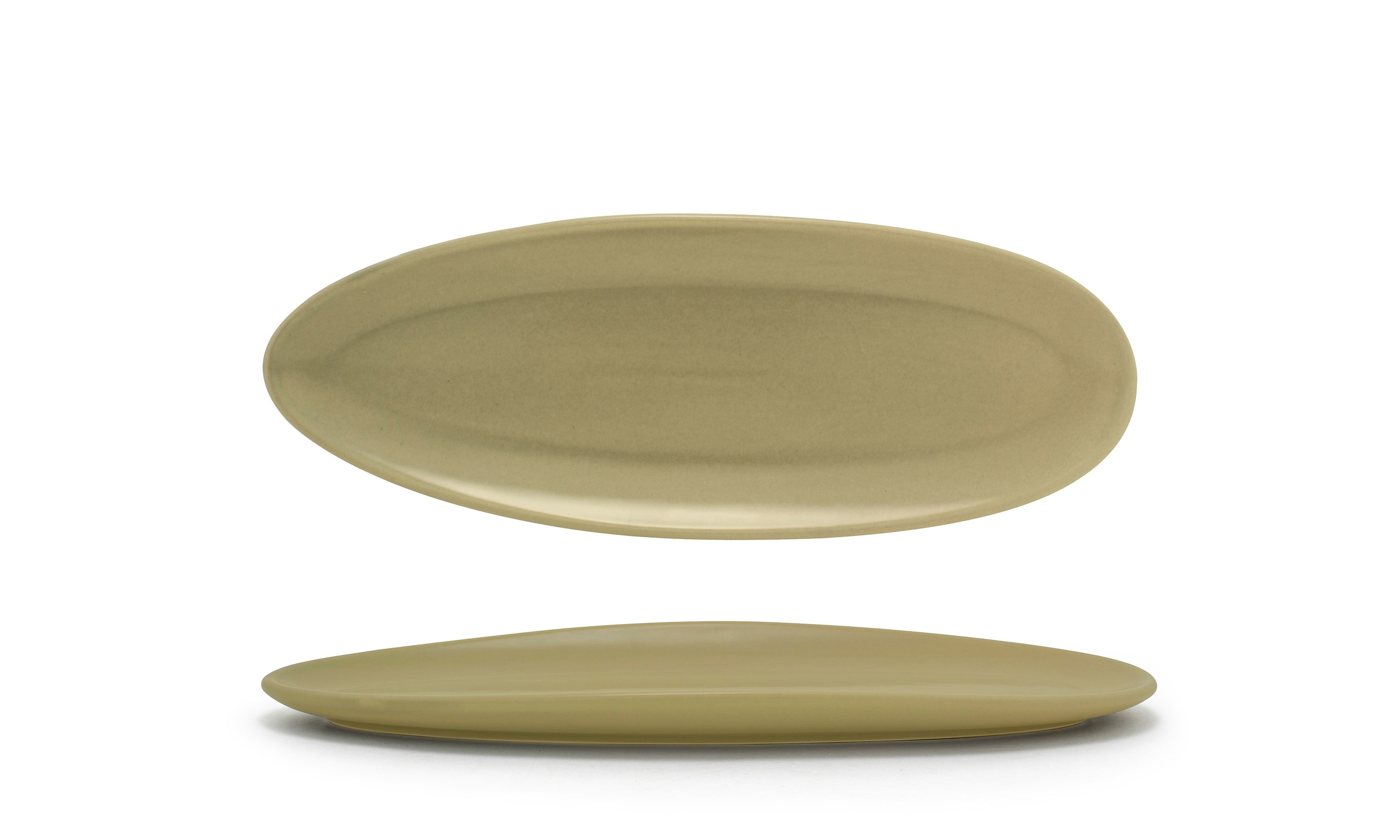 Front of the House DSU008GRP23 11.5" Slim Oval Tides® Plate, Sea Grass, 12/Case