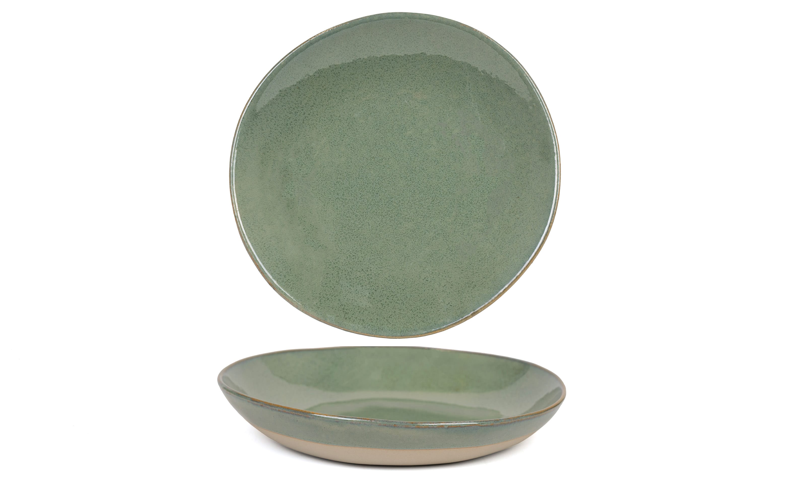 Front of the House DBO194GRP21 11.25" Round Artefact® Low Bowl, 58 oz, Moss, 4/Case