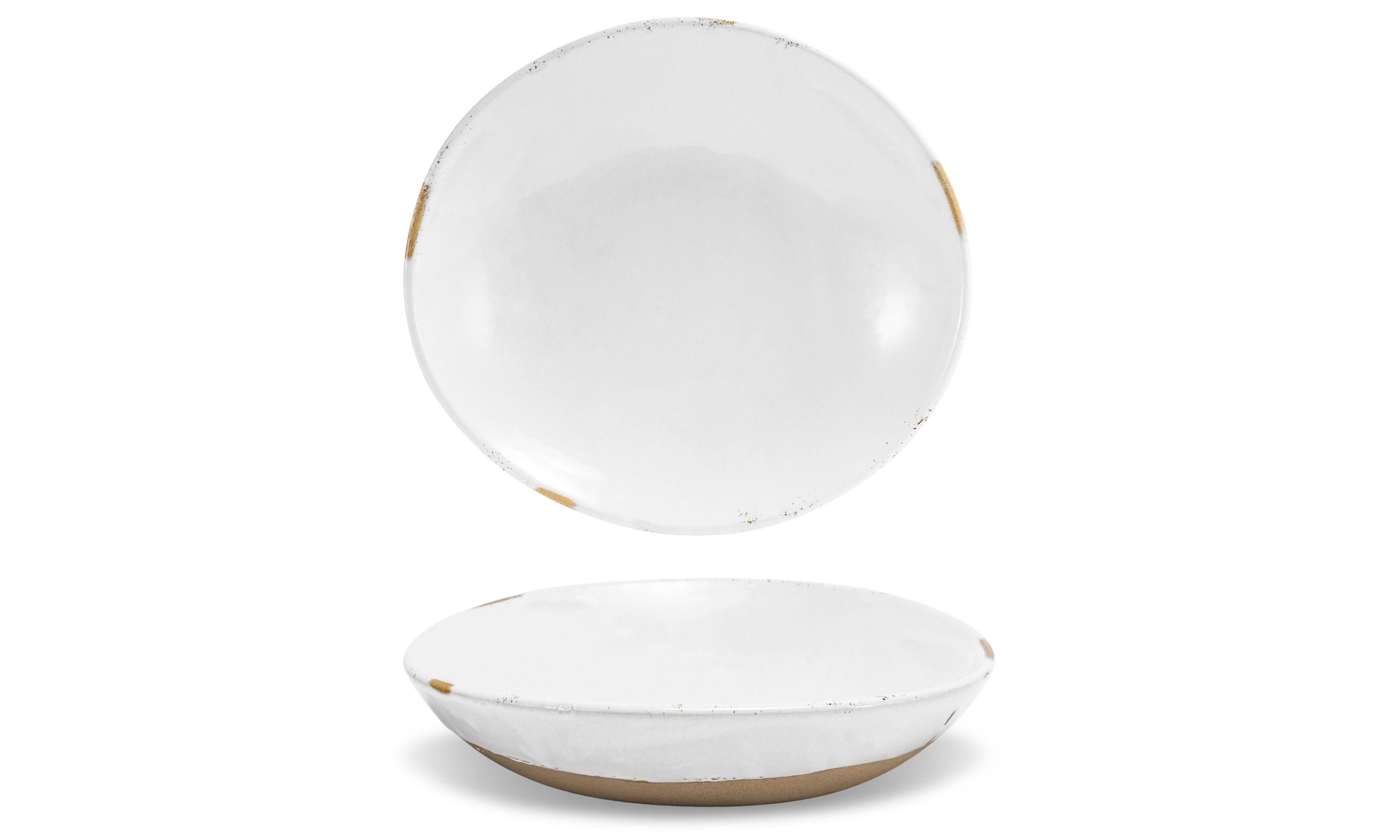Front of the House DBO194WHP21 11.25" Round Artefact® Low Bowl, 58 oz, White, 4/Case