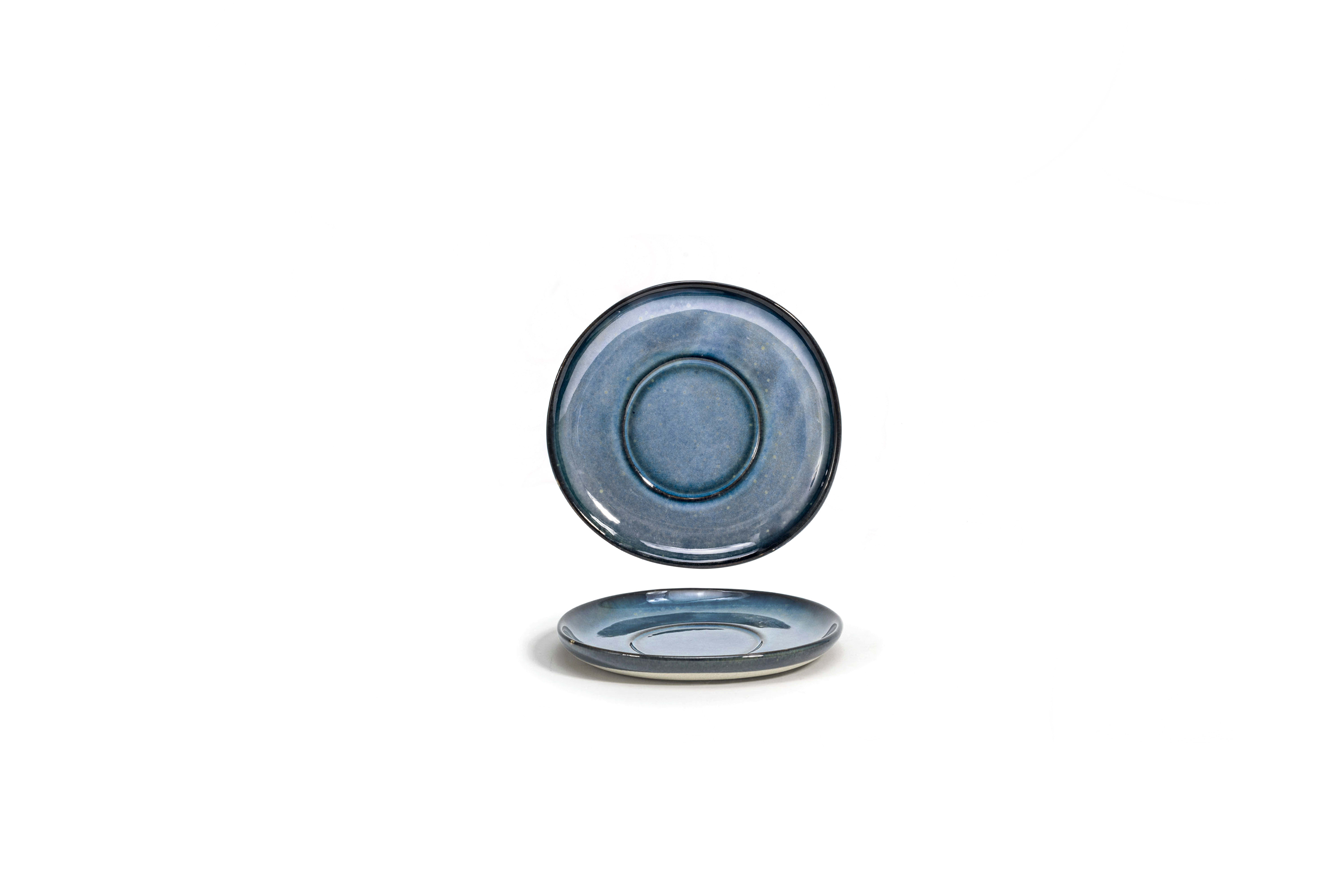 Front of the House DCS064BLP23 6" Round Artefact® Saucer, Indigo, 12/Case