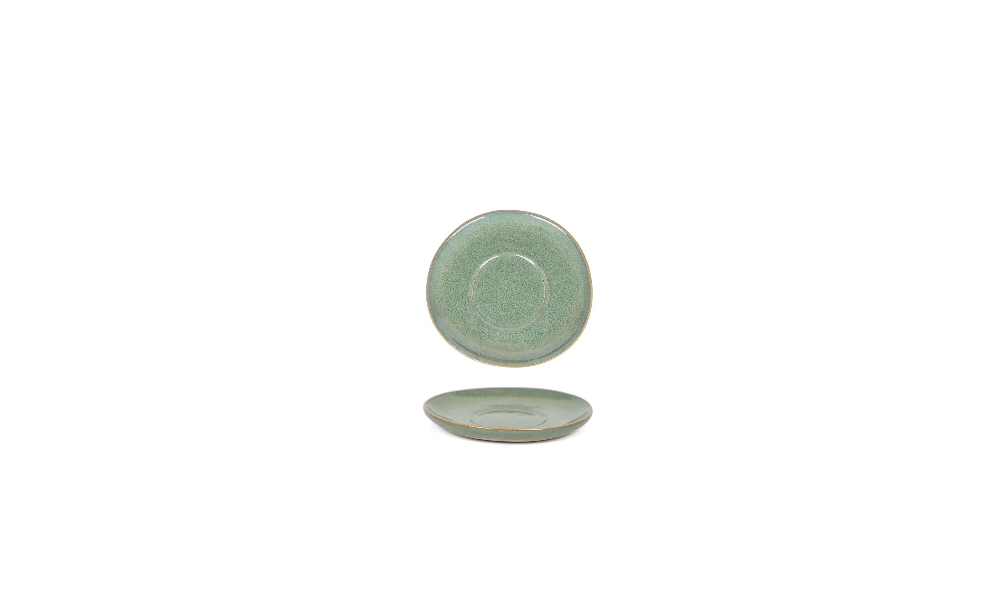 Front of the House DCS070GRP23 4.5" Artefact® Saucer, Moss, 12/Case