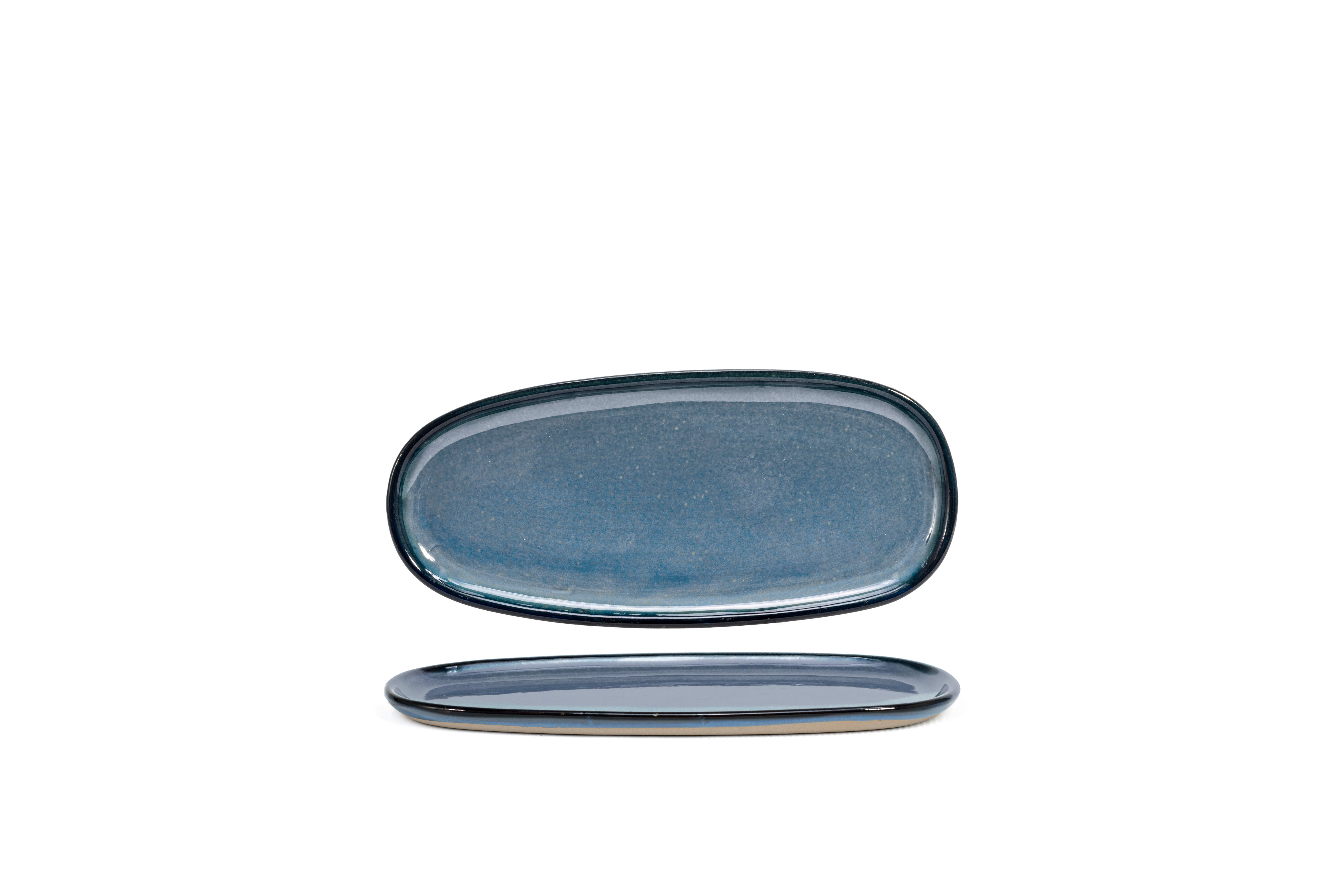 Front of the House DSP037BLP23 11" Oval Artefact® Plate, Indigo, 12/Case