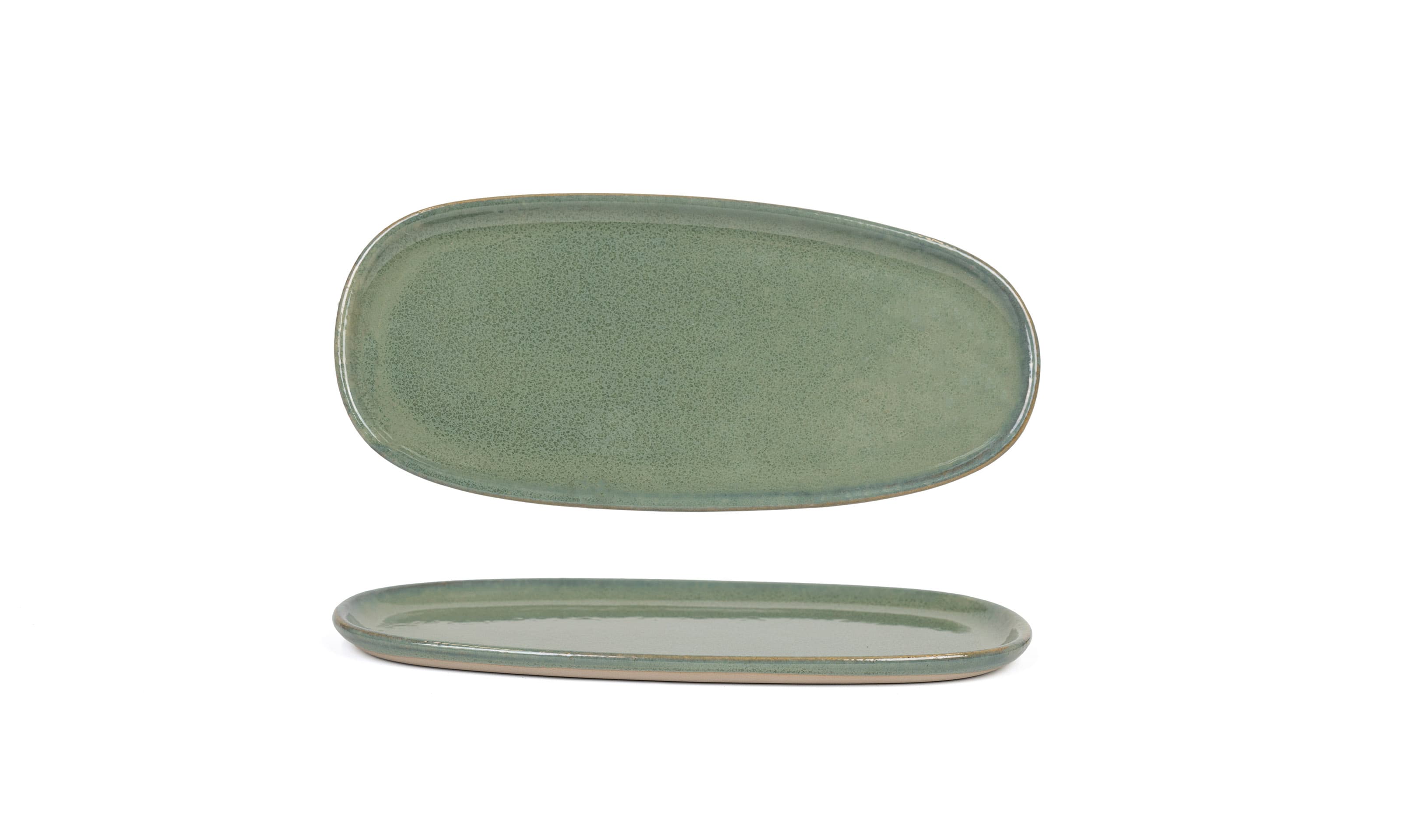 Front of the House DSP037GRP23 11" Oval Artefact® Plate, Moss, 12/Case