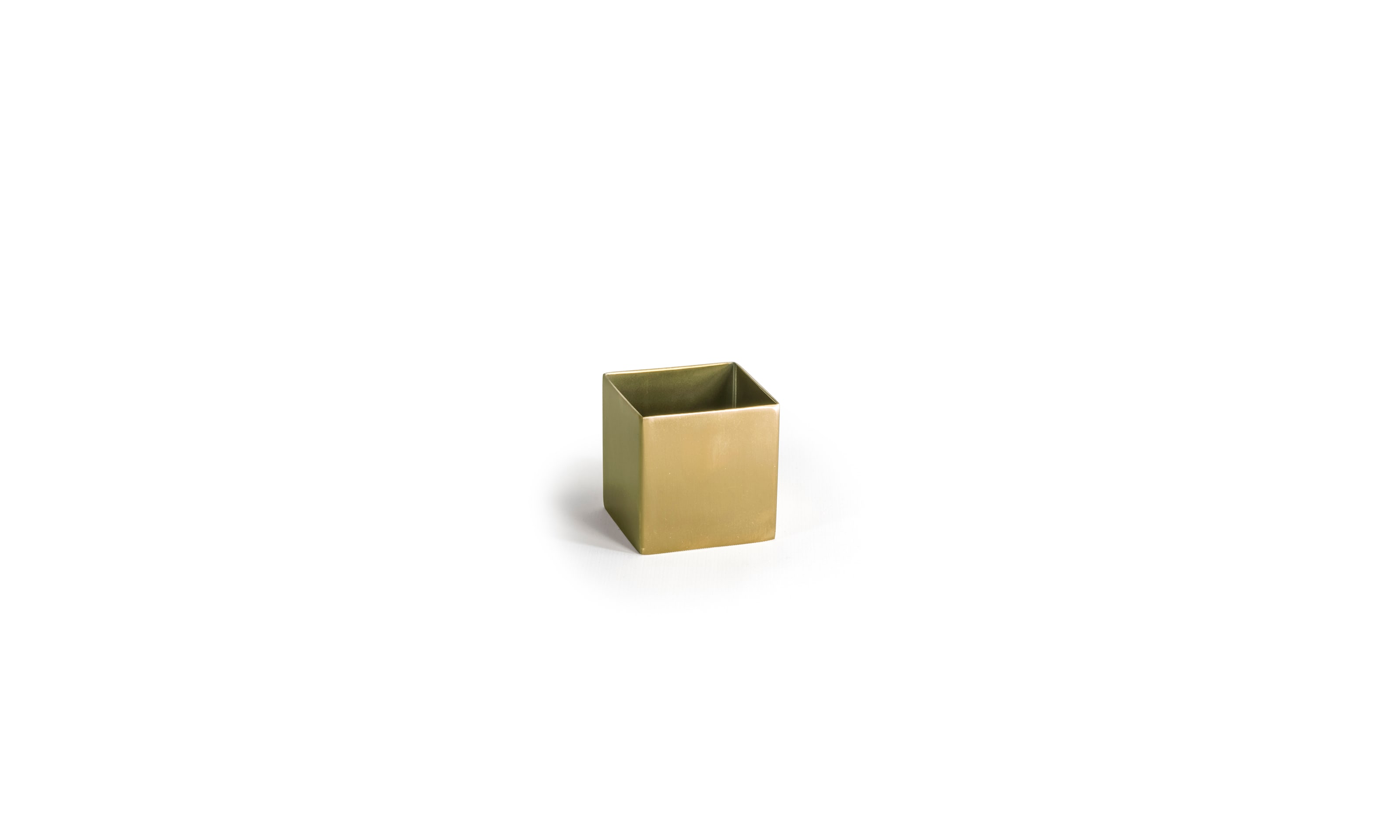 Front of the House ASC017GOS22 4 oz Square Brushed Stainless Canvas® Ramekin, Matte Brass, 6/Case