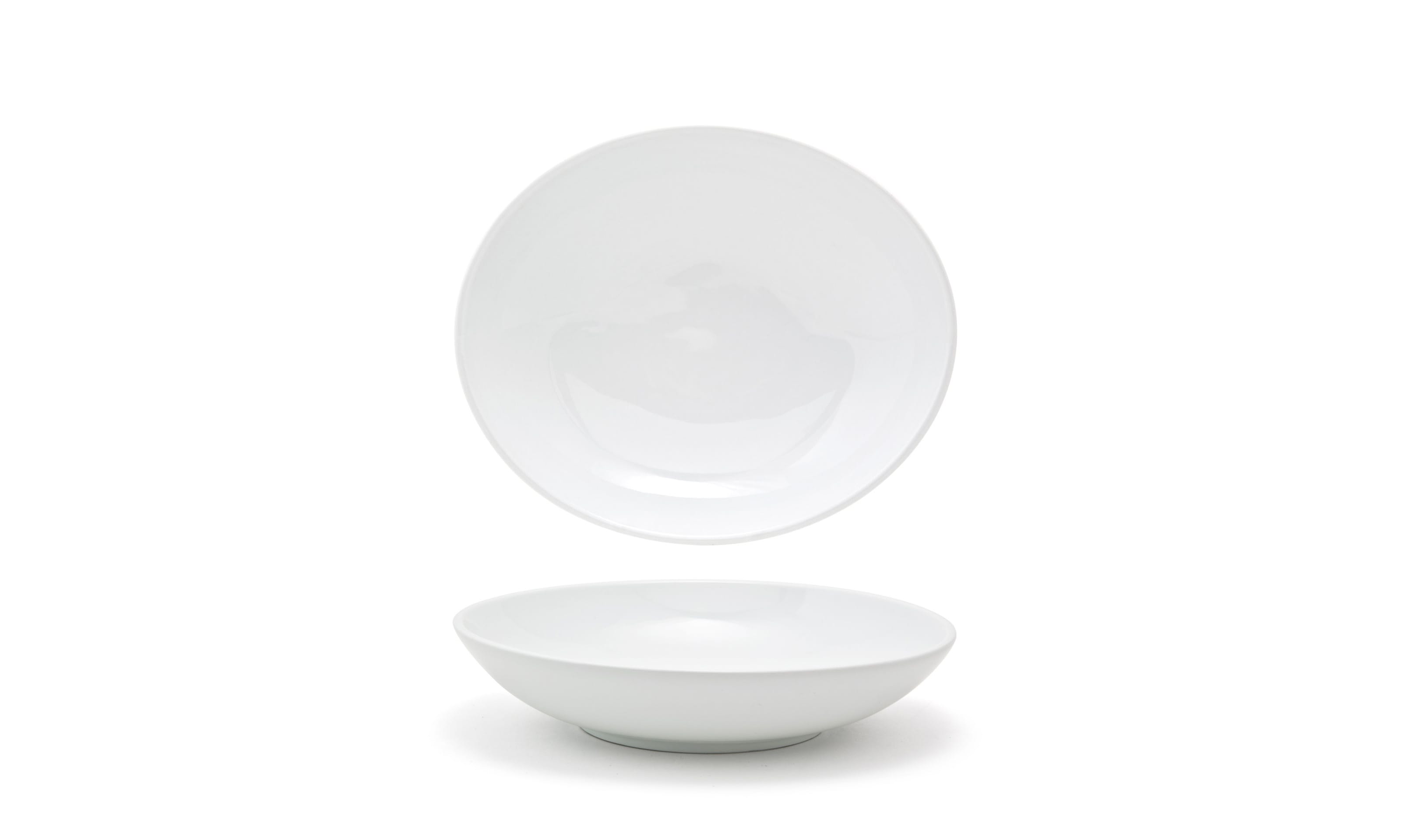 Front of the House DBO083WHP22 9" Oval Ellipse™ Low Bowl, 28 oz, 6/Case