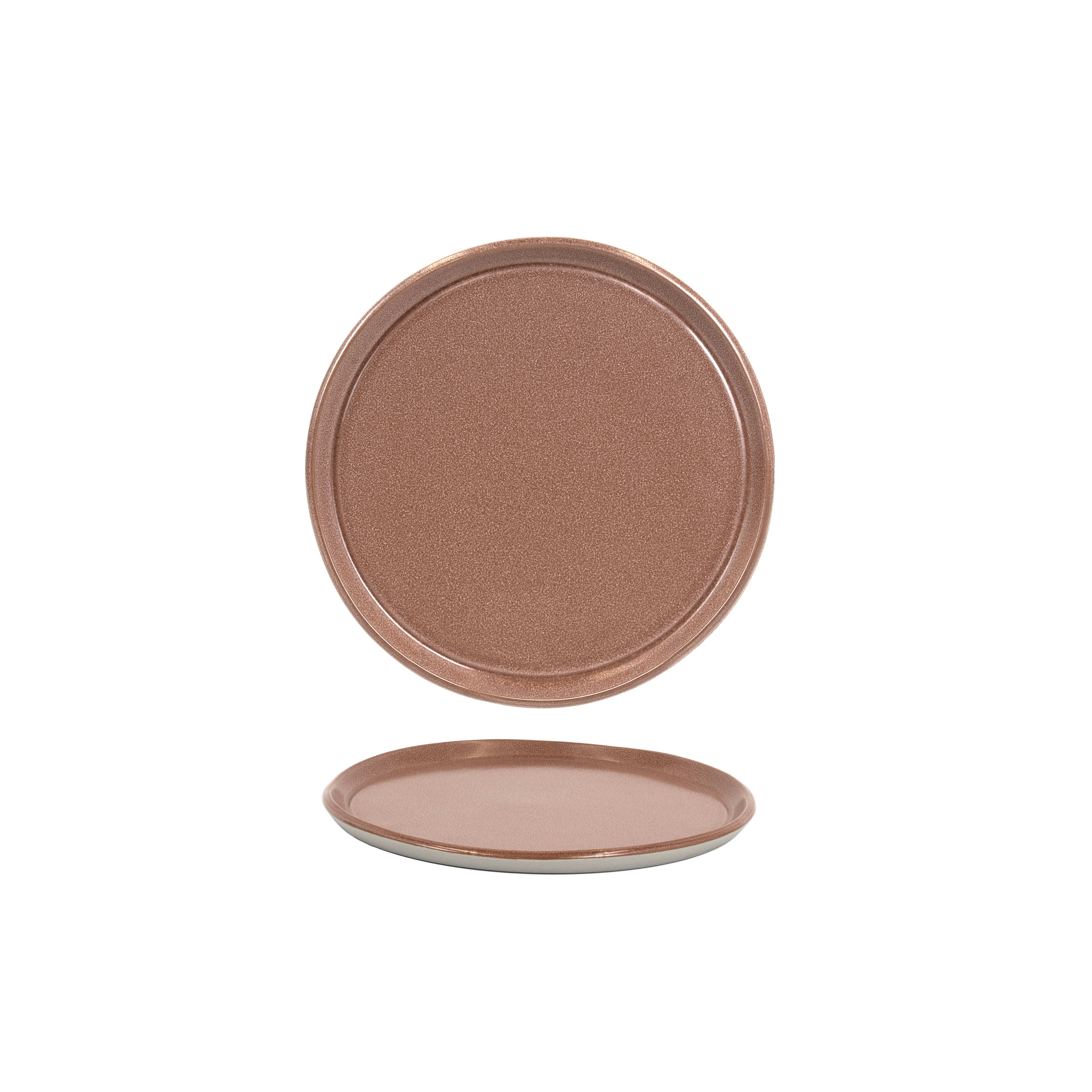 Front of the House DSP048BRP22 9" Round Mezze™ Plate, Cinnamon, 6/Case