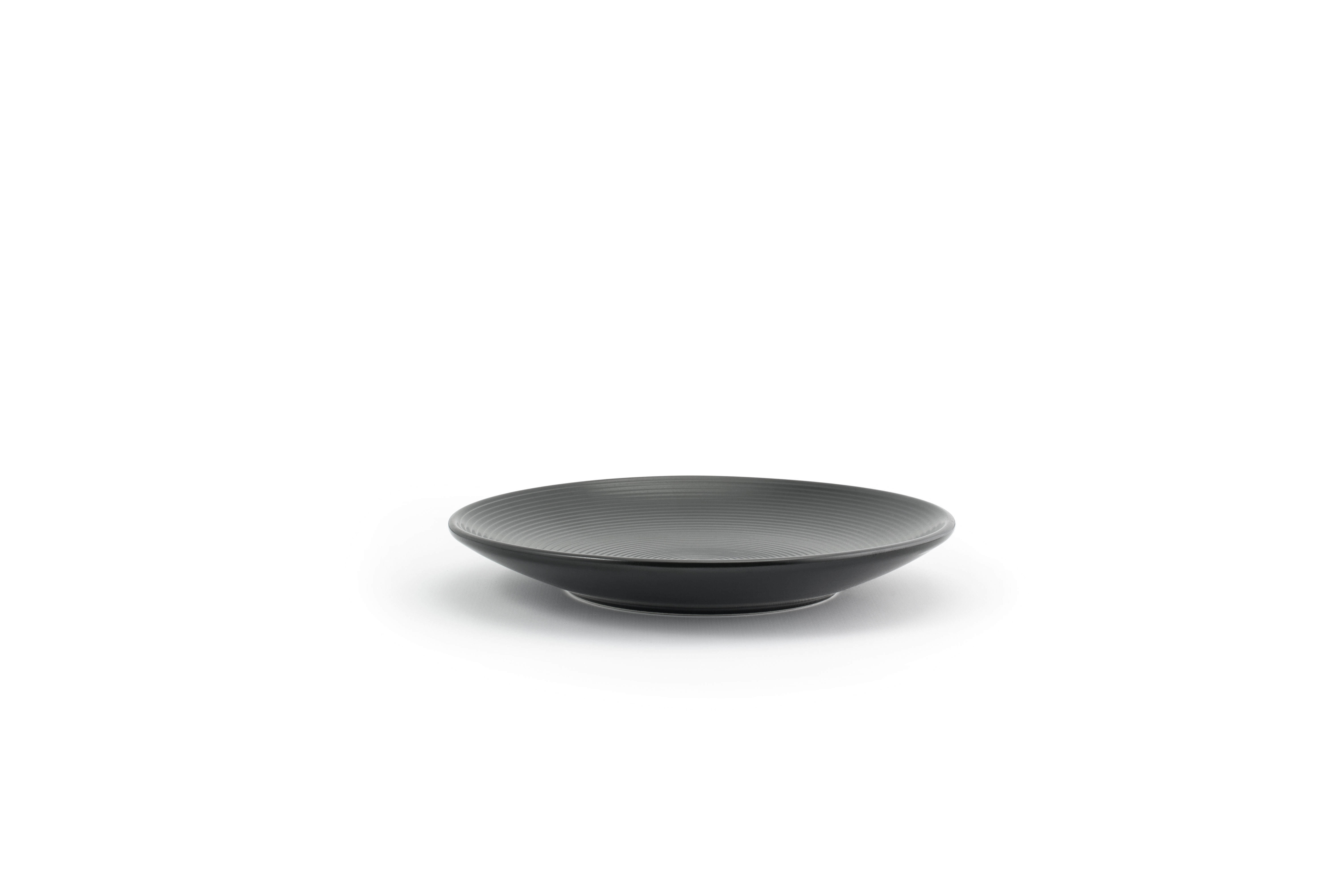 Front of the House DSP008BKP23 8" Round Spiral® Plate, Ink, 12/Case