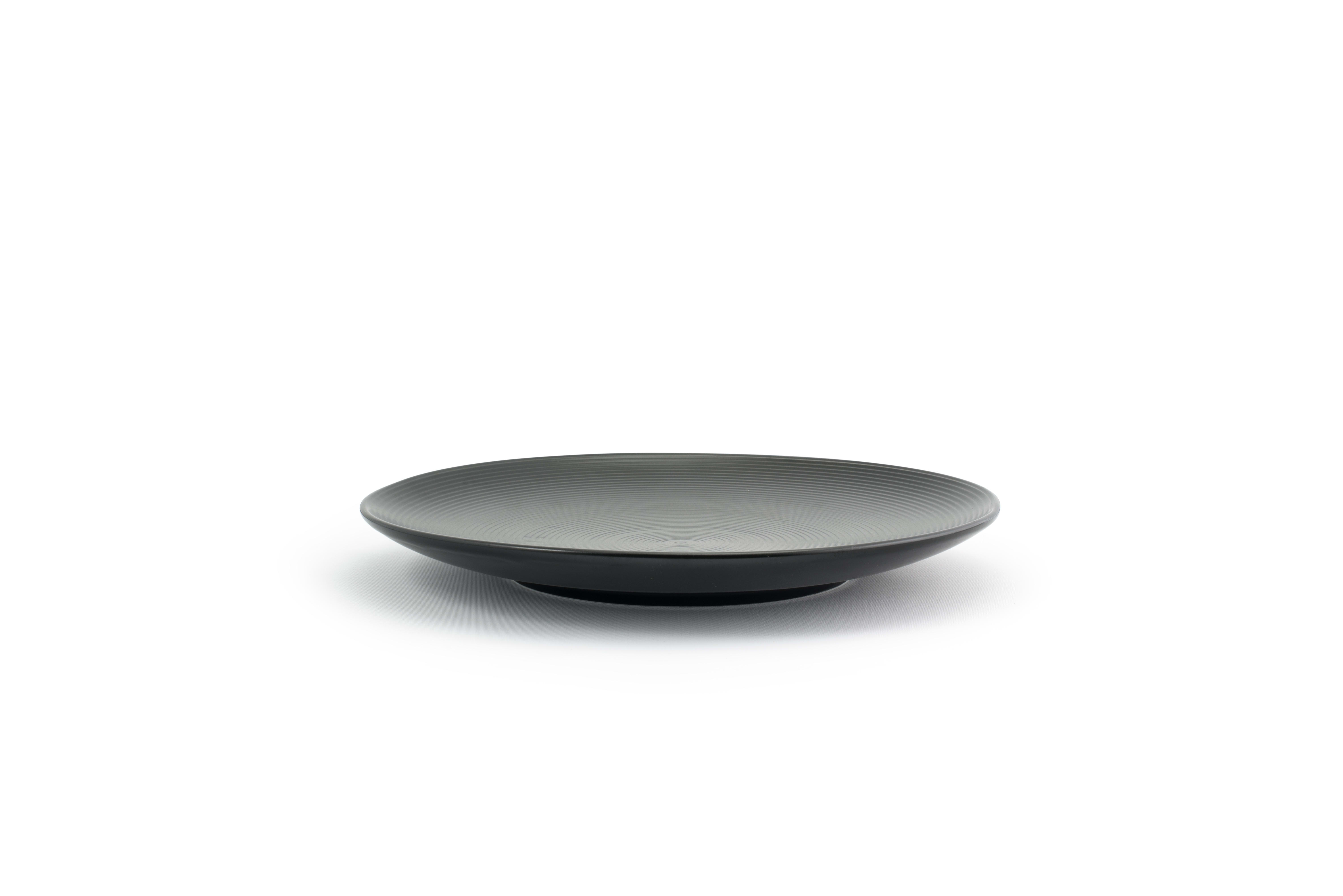 Front of the House DSP022BKP22 9.5" Round Spiral® Plate, Ink, 6/Case
