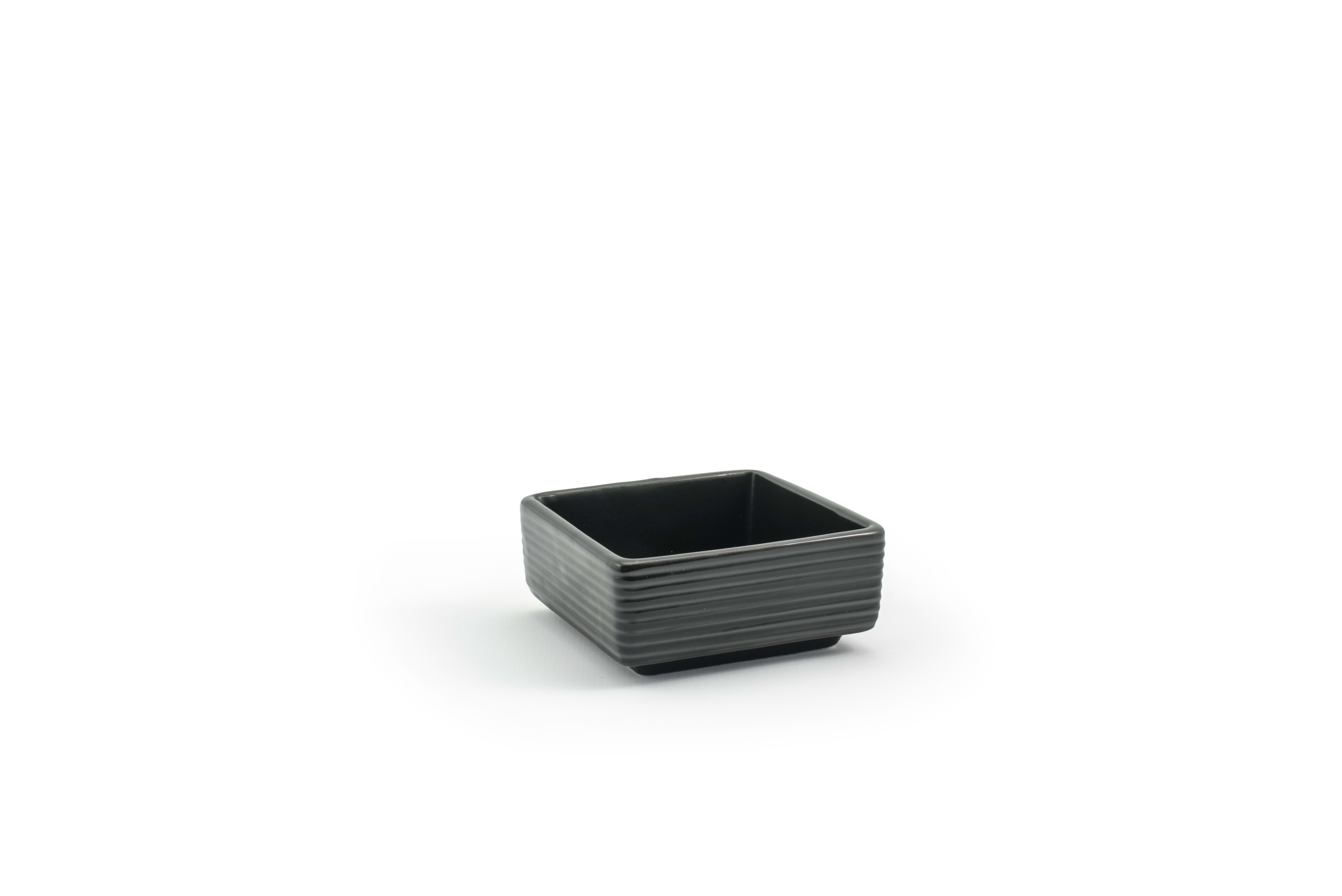 Front of the House TSH007BKP23 2.75" Square Spiral® Dish, 3 oz, Ink, 12/Case