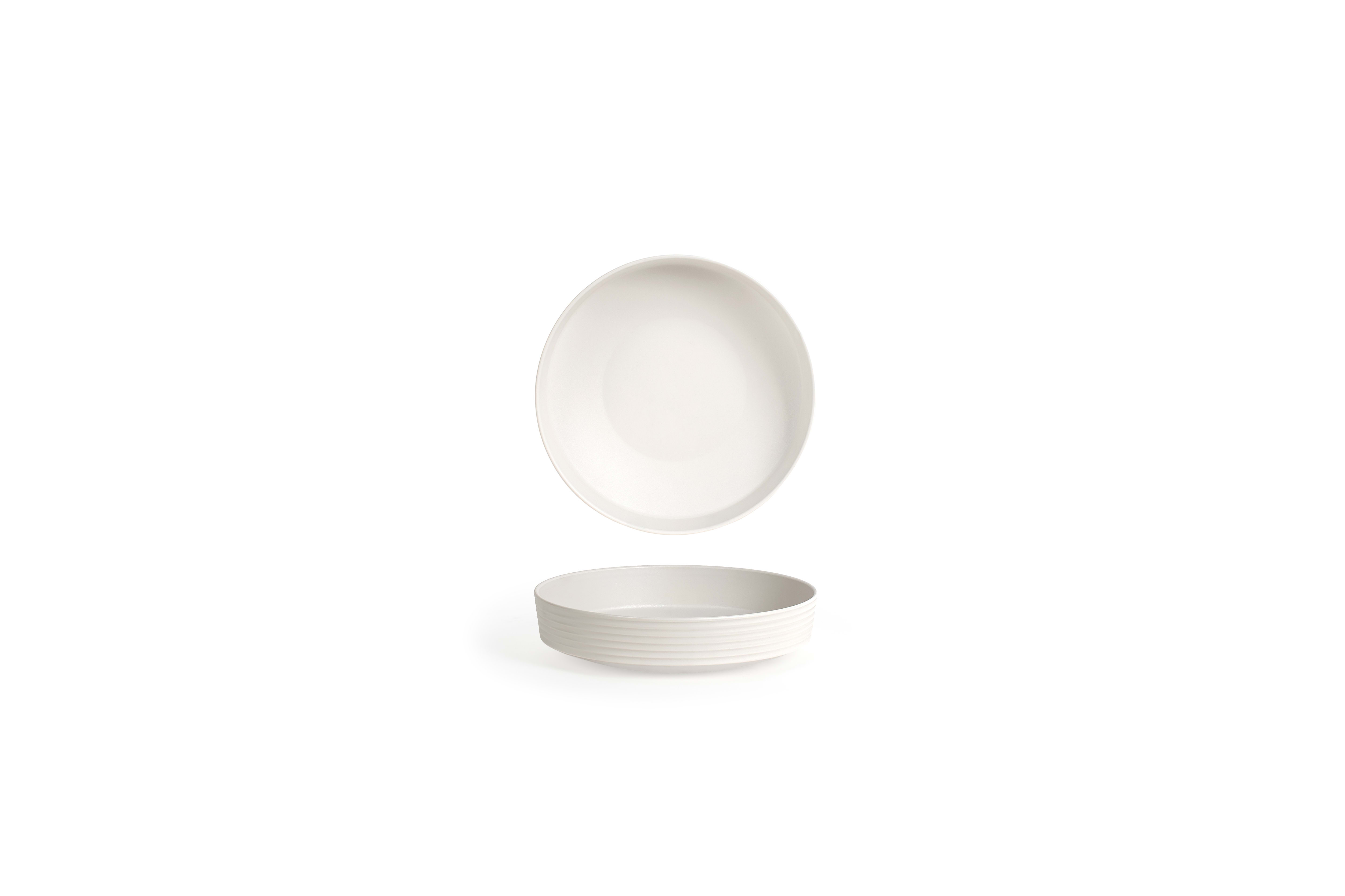 Front of the House DBO033BET22 7.5" Round re.WARE™ Onda Bowl, 36 oz, Shell, 6/Case