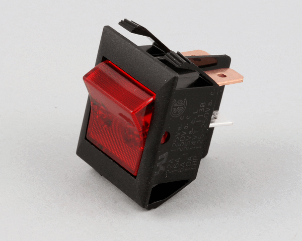 Hatco 02.19.075.00 Lighted DPST Rocker Switch, Red