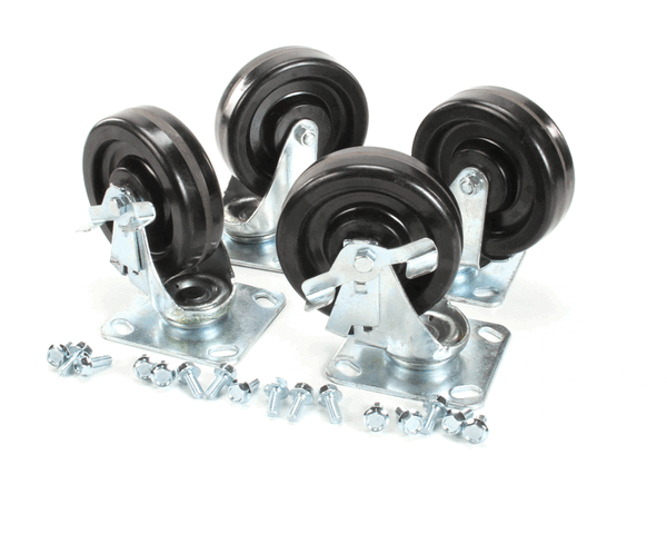 Traulsen CK1 Swivel Plate Caster Set w/ Brakes, Mounting Hardware
