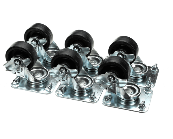 Traulsen CK10 Swivel Plate Caster Set w/ Mounting Hardware, 3 w/ Brake, 3 w/out Brake