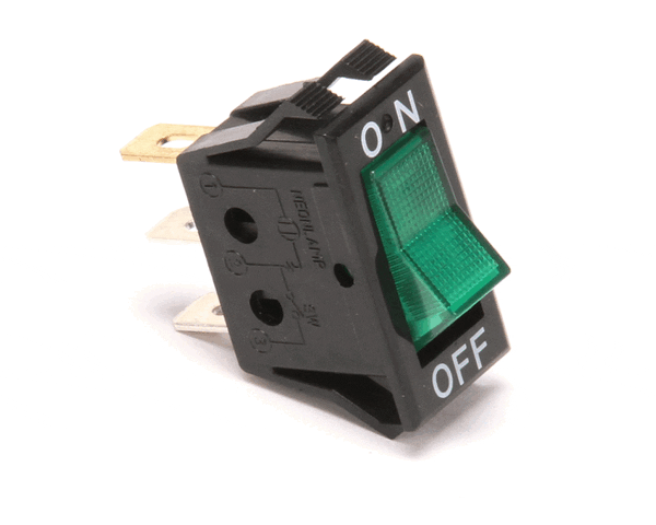 Turbo Air ZK75-00001A On/Off Lighted Rocker Switch, Green