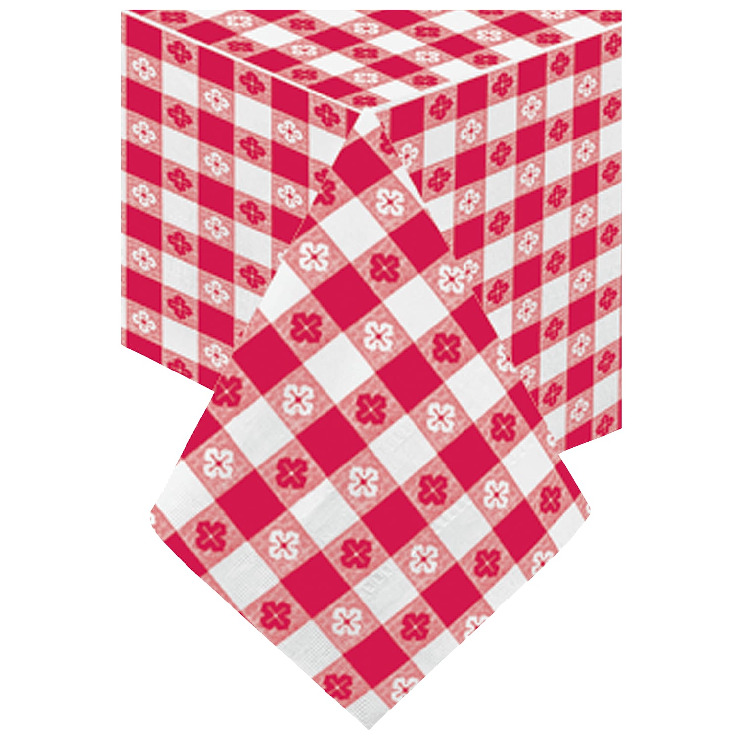 Hoffmaster 220670 Cellutex 54" x 108" Red Gingham Tissue/Poly Paper Table Cover