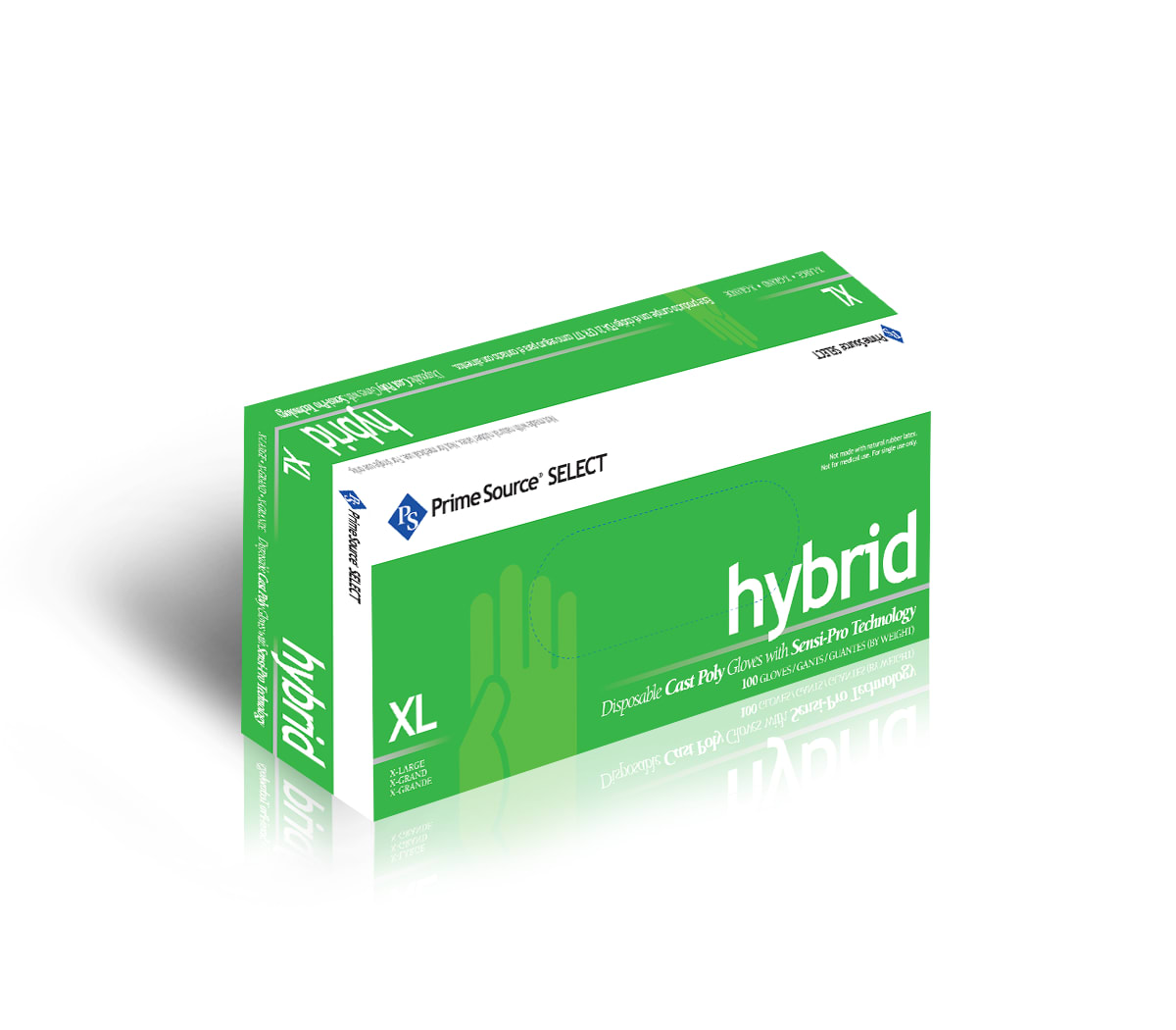 Primesource 75007190 Select Sensi-Pro XL Clear Hybrid Disposable Gloves, Powder-Free, 1000/CS