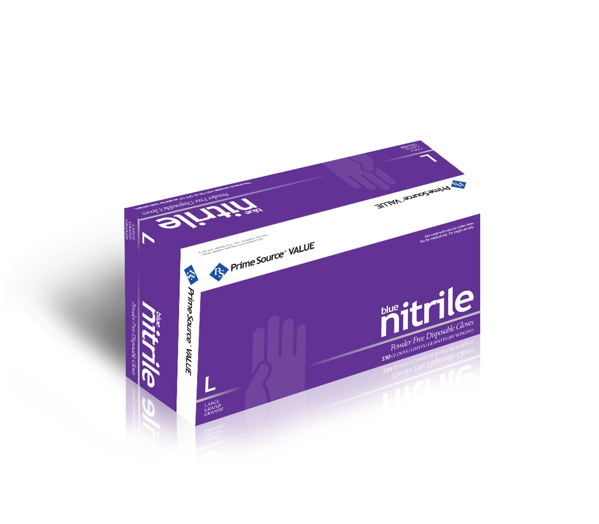 Primesource 75001110 Value Large Blue Nitrile Disposable Gloves, Powder-Free, 1000/CS