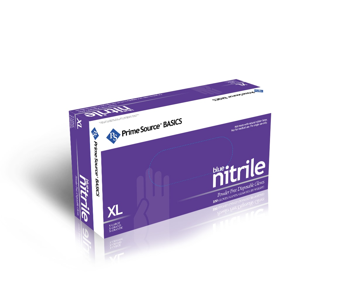 Primesource 75000765 Basics XL Blue Nitrile Disposable Gloves, Powder-Free, 1000/CS