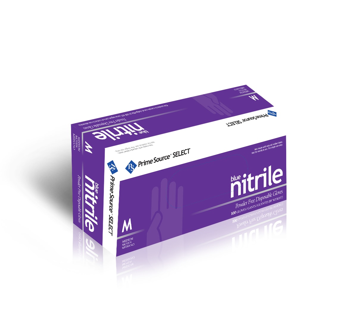 Primesource 75000579 Select Medium Blue Nitrile Disposable Gloves, Powder-Free, 1000/CS