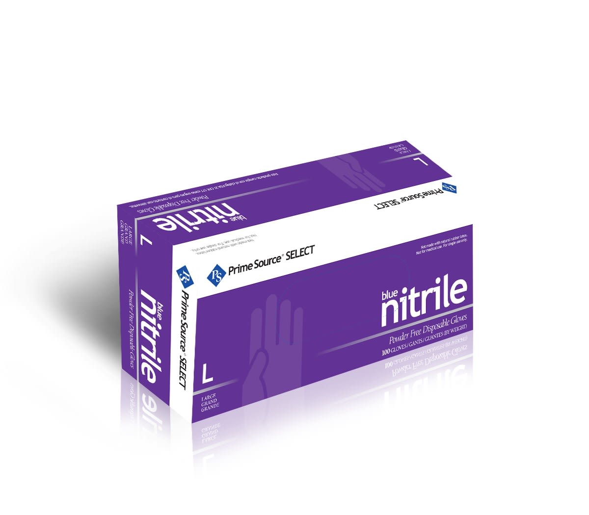 Primesource 75000580 Select Large Blue Nitrile Disposable Gloves, Powder-Free, 1000/CS