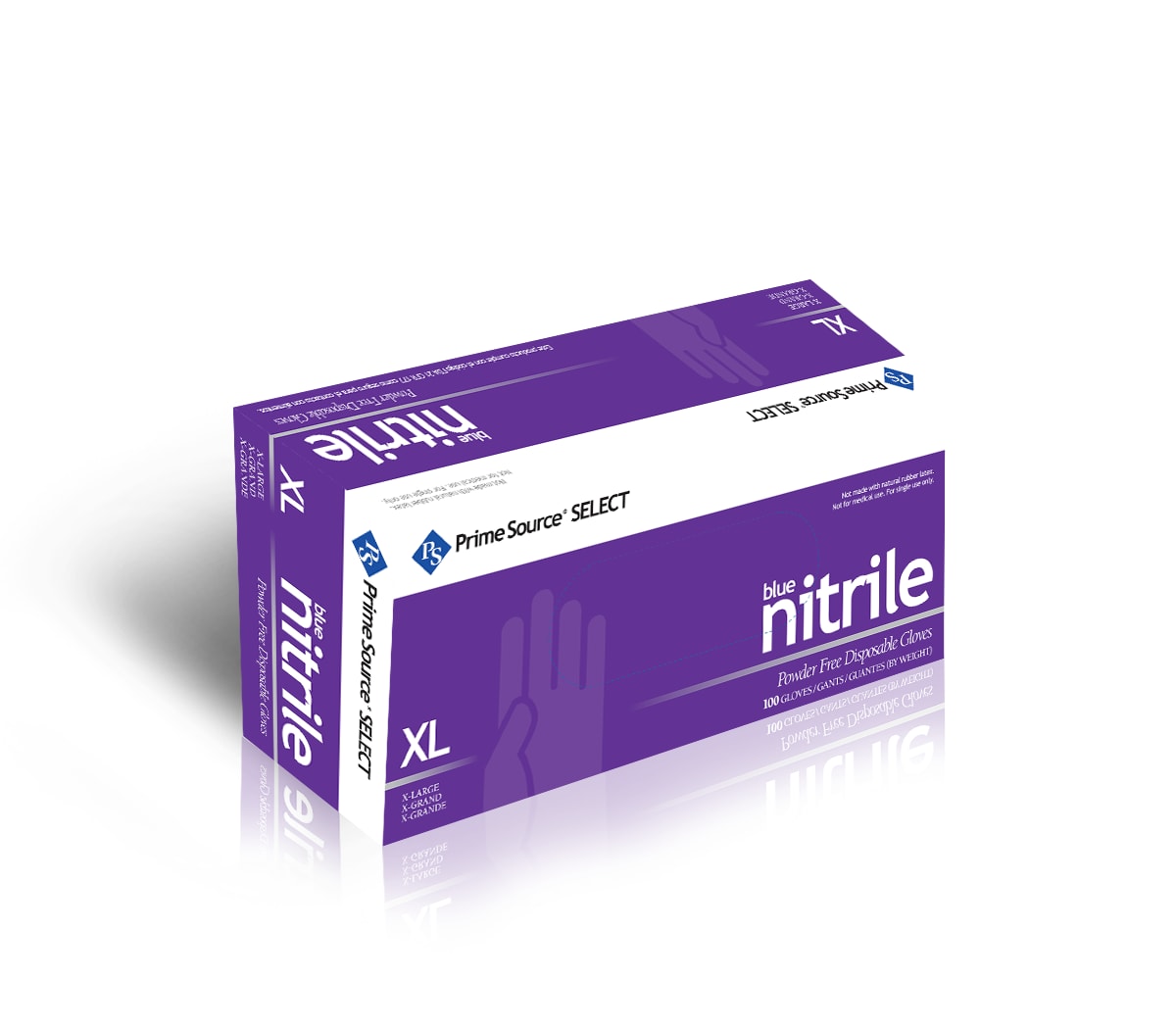Primesource 75000581 Select XL Blue Nitrile Disposable Gloves, Powder-Free, 1000/CS