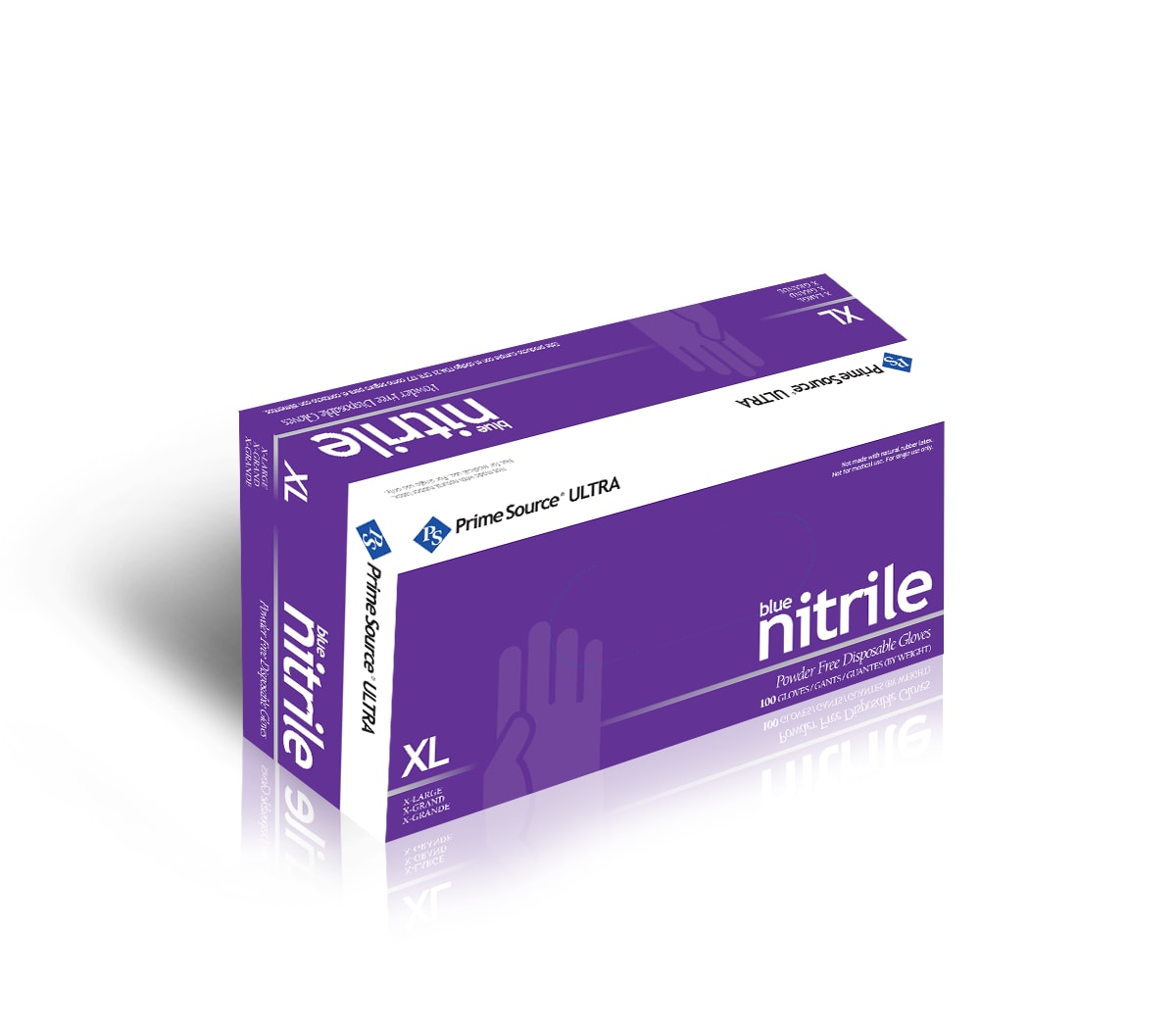 Primesource 75008460 Ultra 2XL Blue Nitrile Disposable Gloves, Powder-Free, 1000/CS