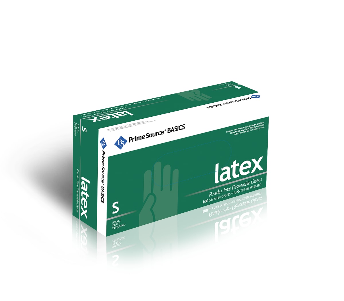 Primesource 75000596 Basics Small White Latex Disposable Gloves, Powder-Free, 1000/CS